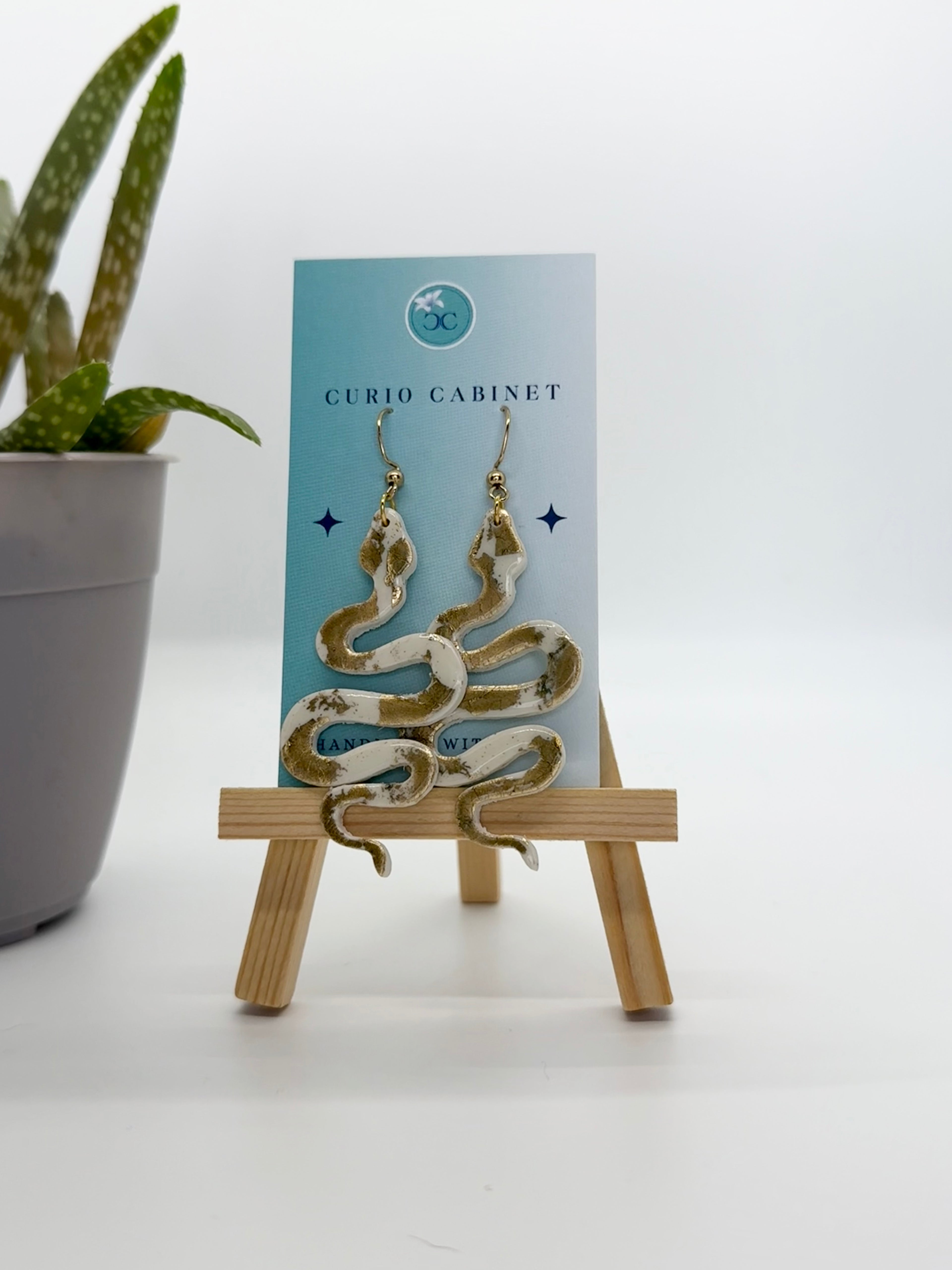 Golden Snakes - Polymer Clay Earrings