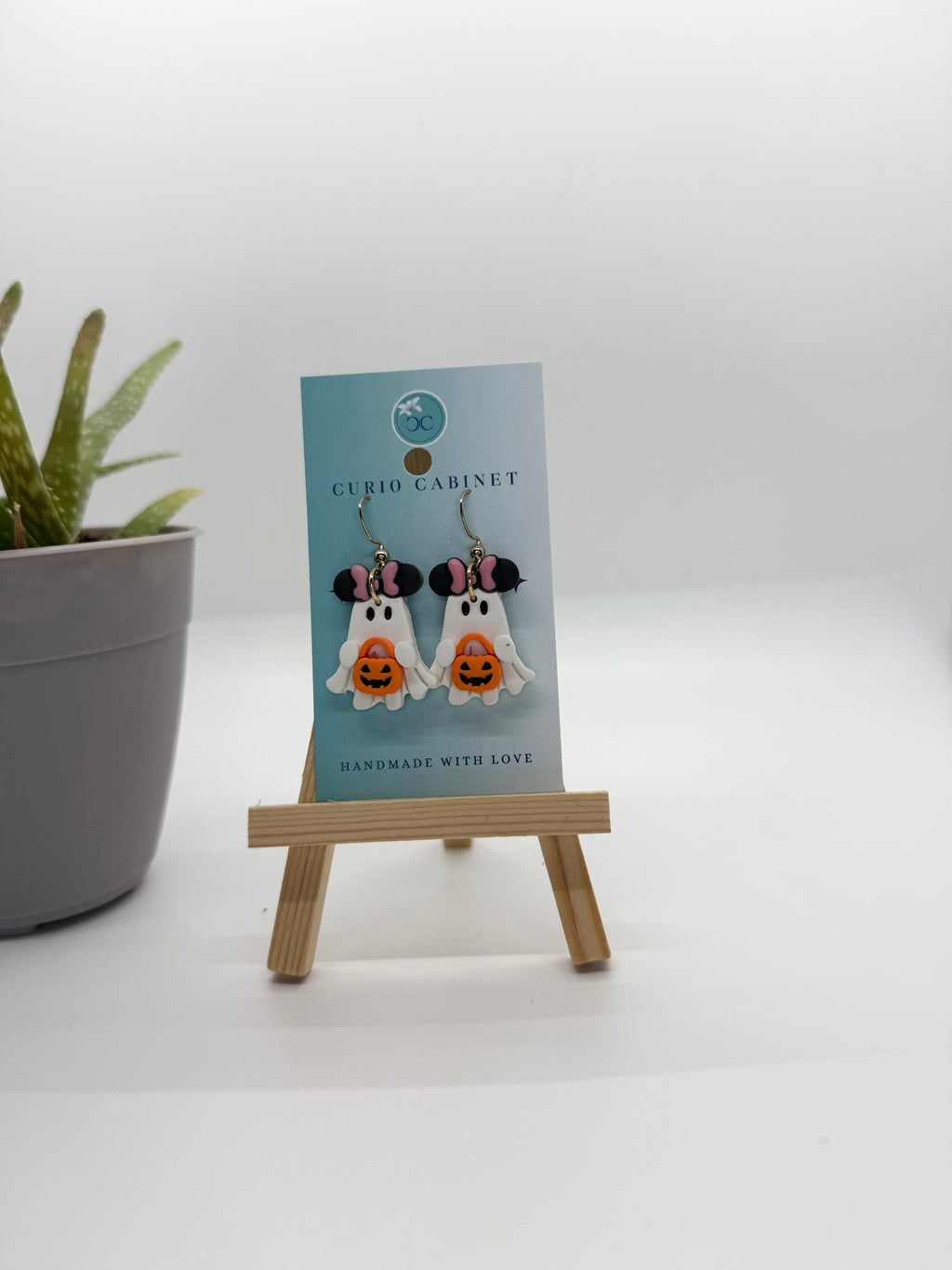Mouse Ear Ghosts - Polymer Clay Earrings