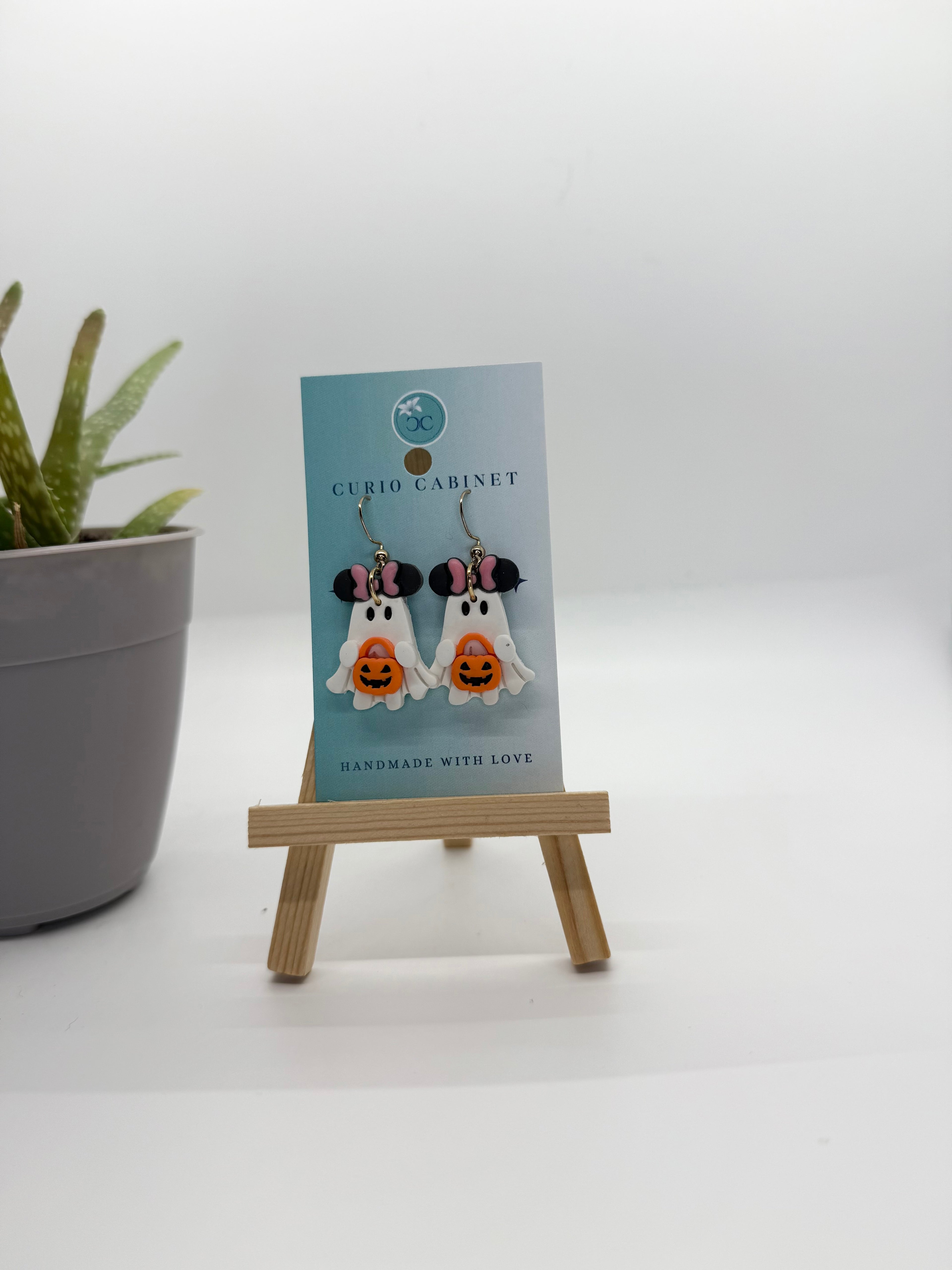 Mouse Ear Ghosts - Polymer Clay Earrings