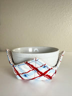 Red, White, and Blue Checkered Pattern - Bowl Cozies