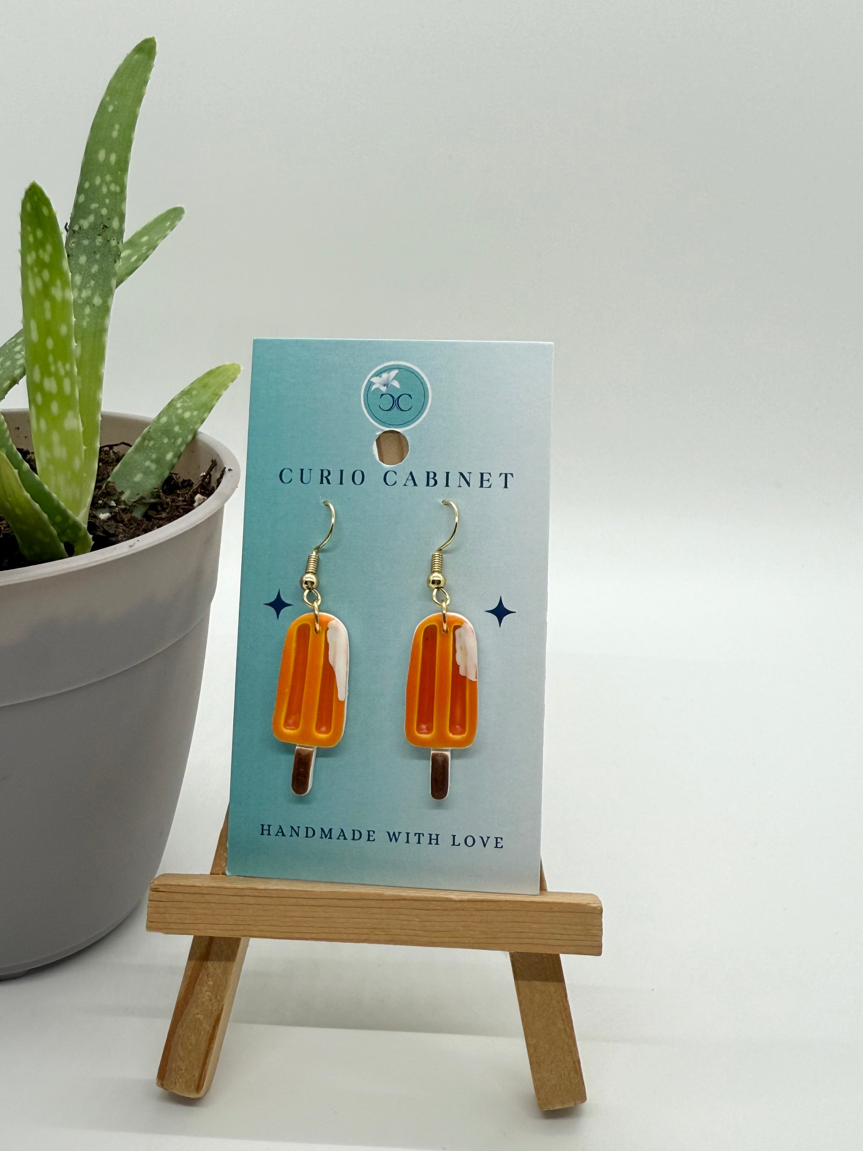 Orange Creamsicle Pops - Polymer Clay Earrings