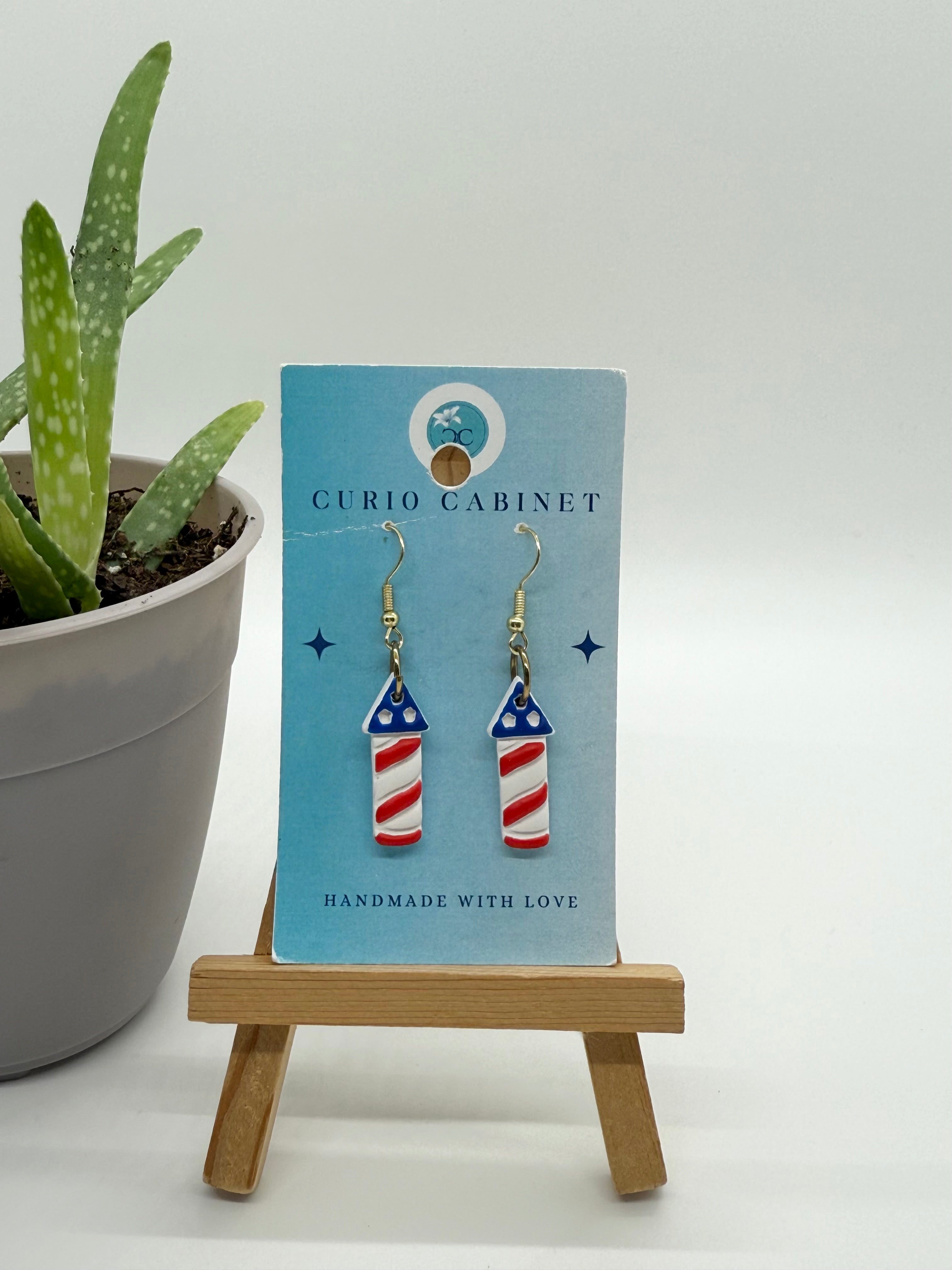 Patriotic Tiny TNT - Polymer Clay Earrings