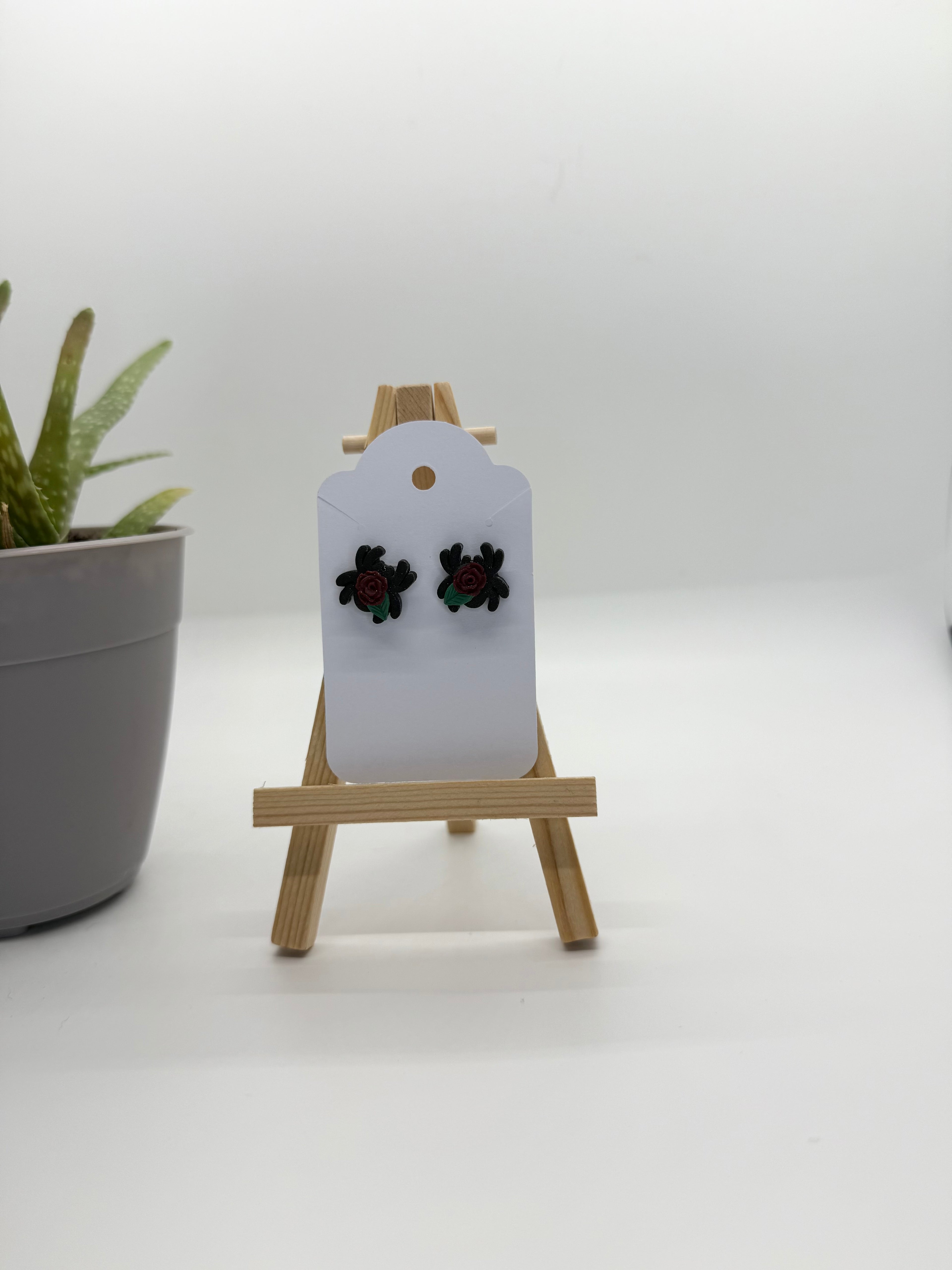 Floral Spiders - Polymer Clay Studs