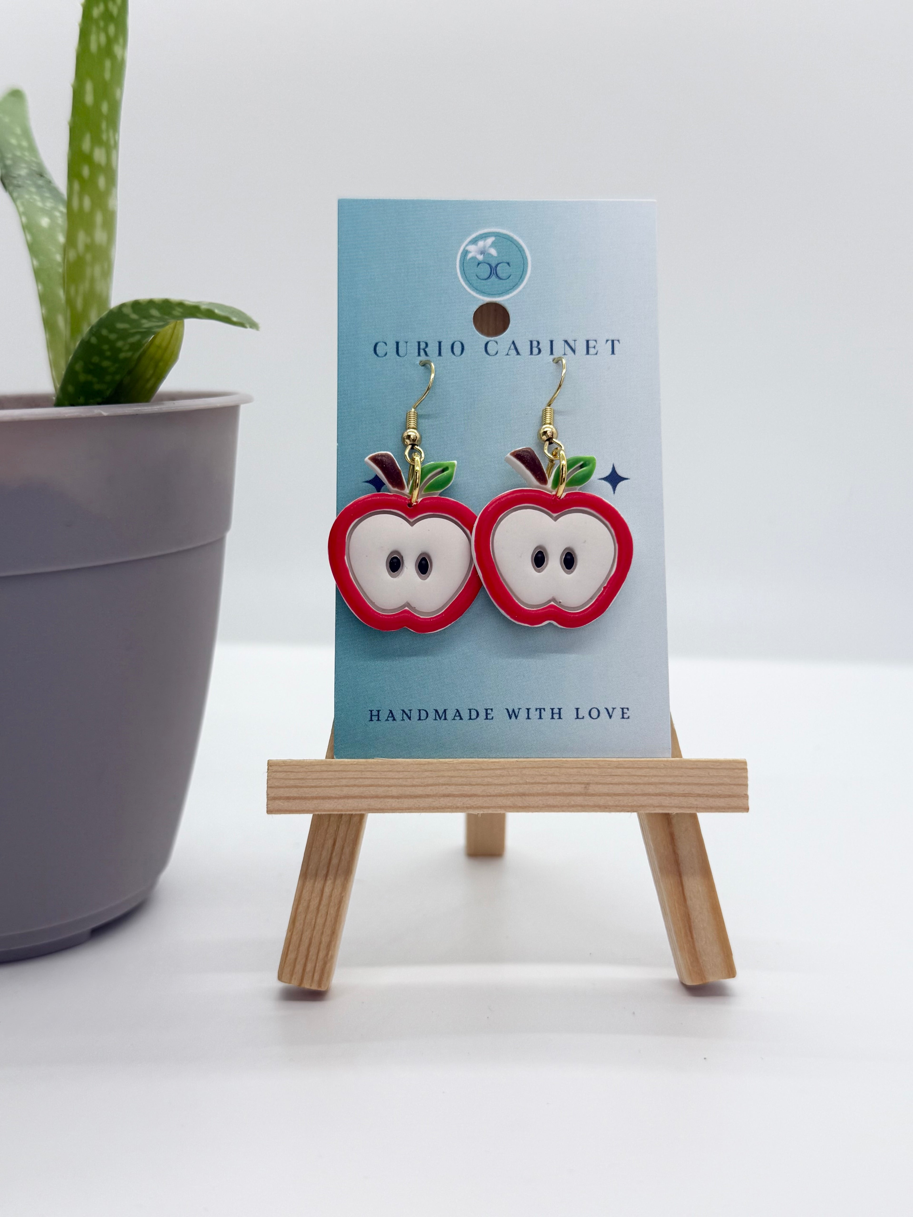 Teacher Apples (Large) - Polymer Clay Earrings