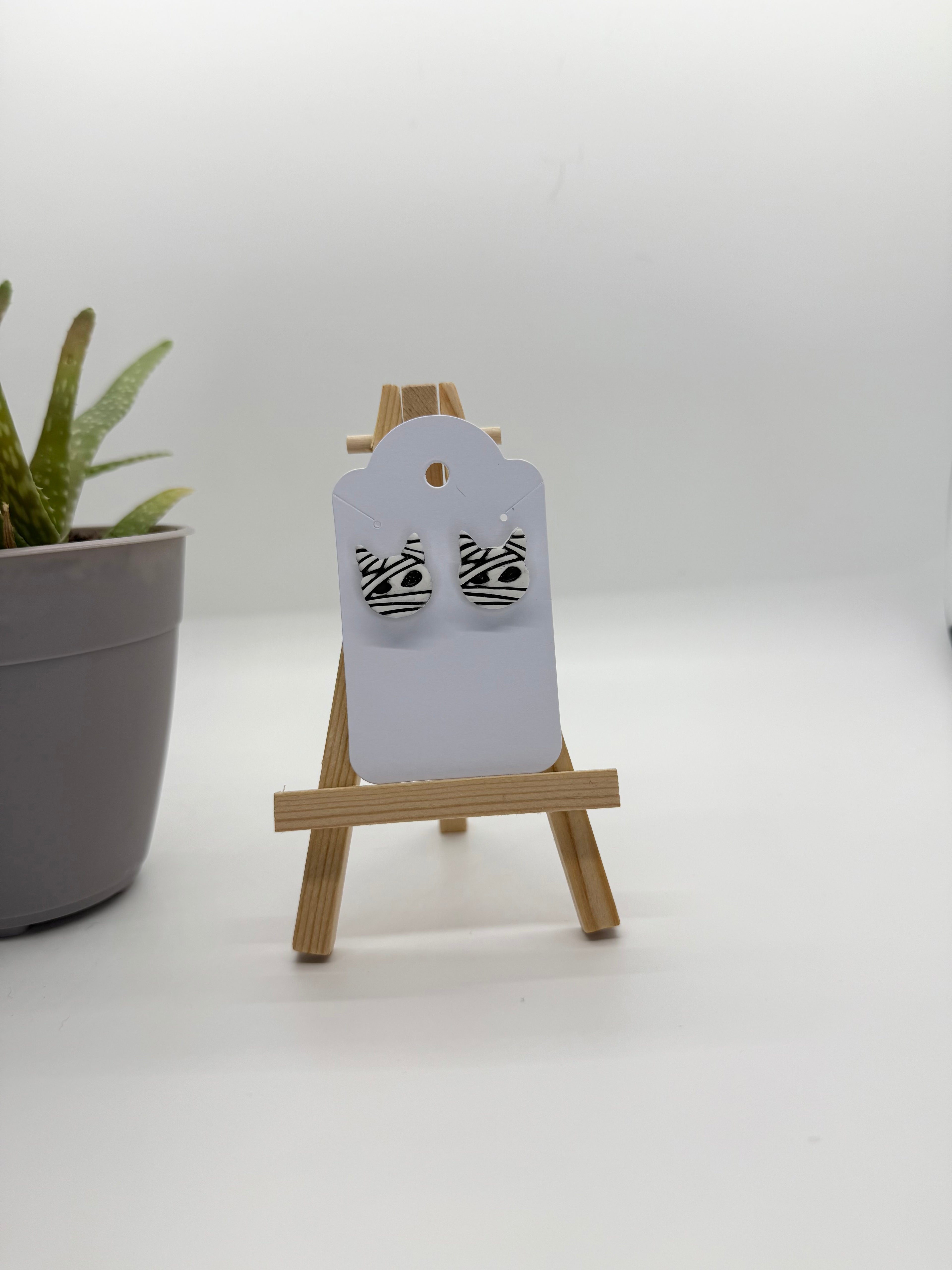 Mummy Cats - Polymer Clay Studs