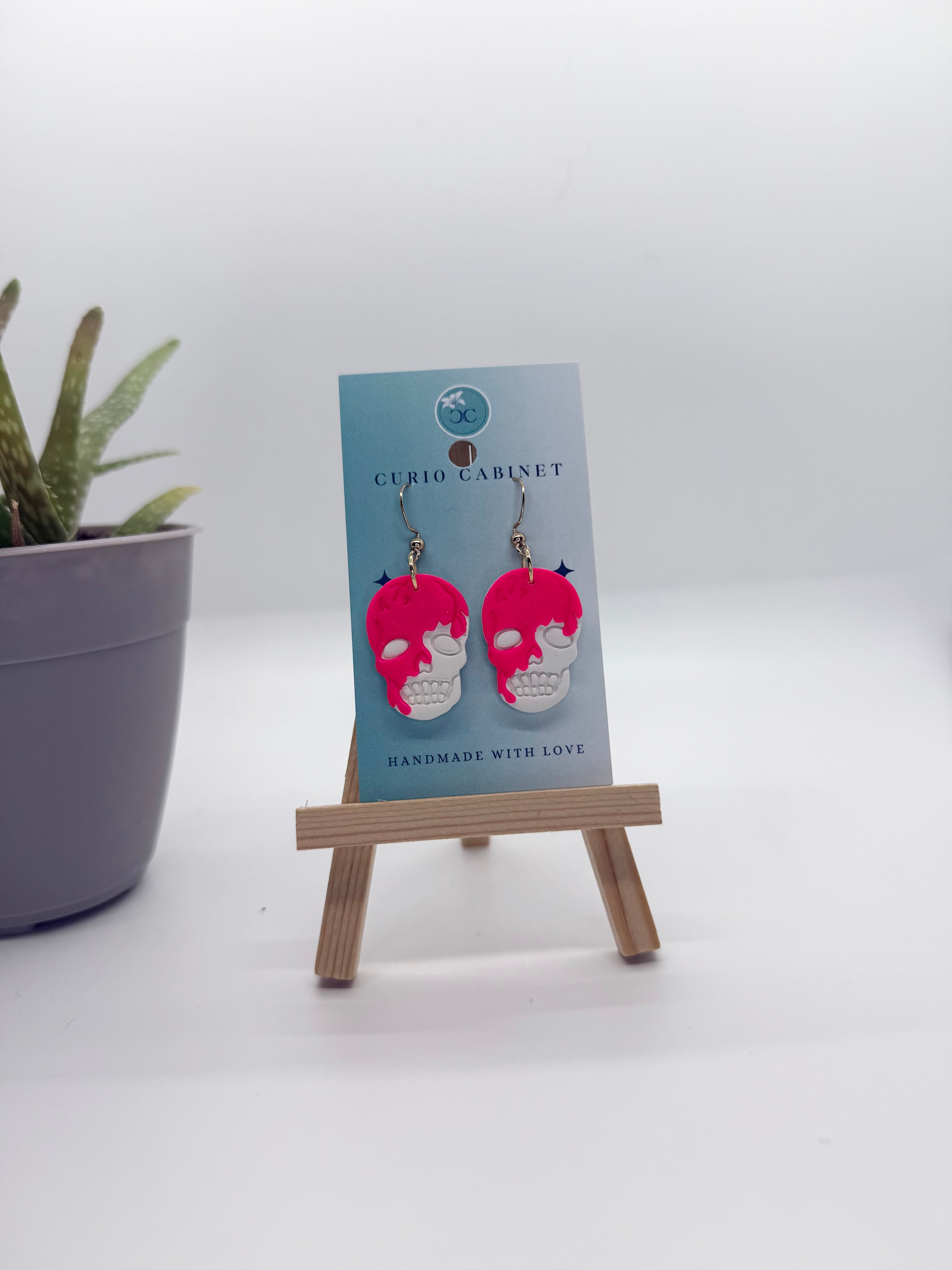 Melted Skulls - Polymer Clay Earrings