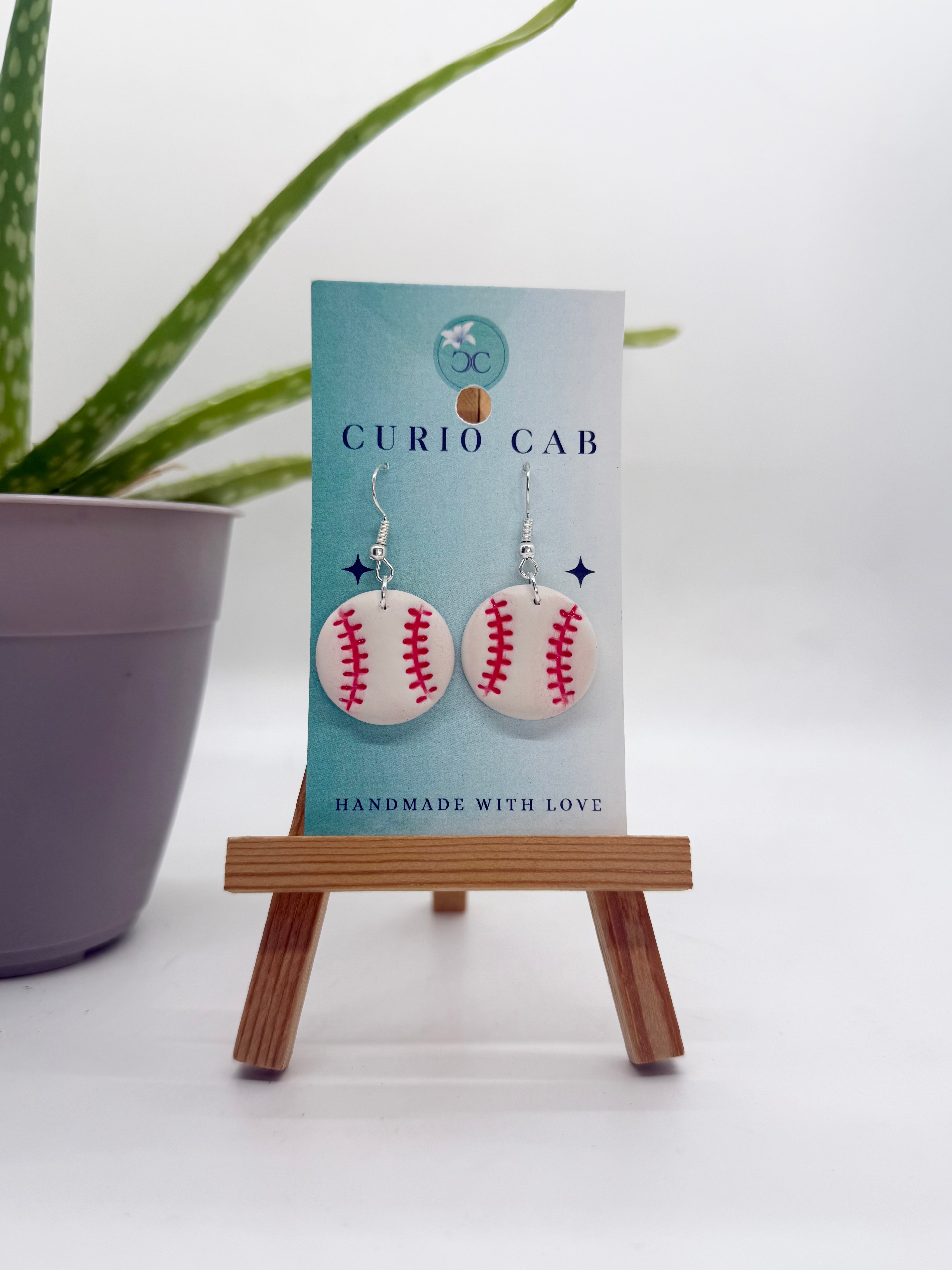Baseballs - Polymer Clay Earrings