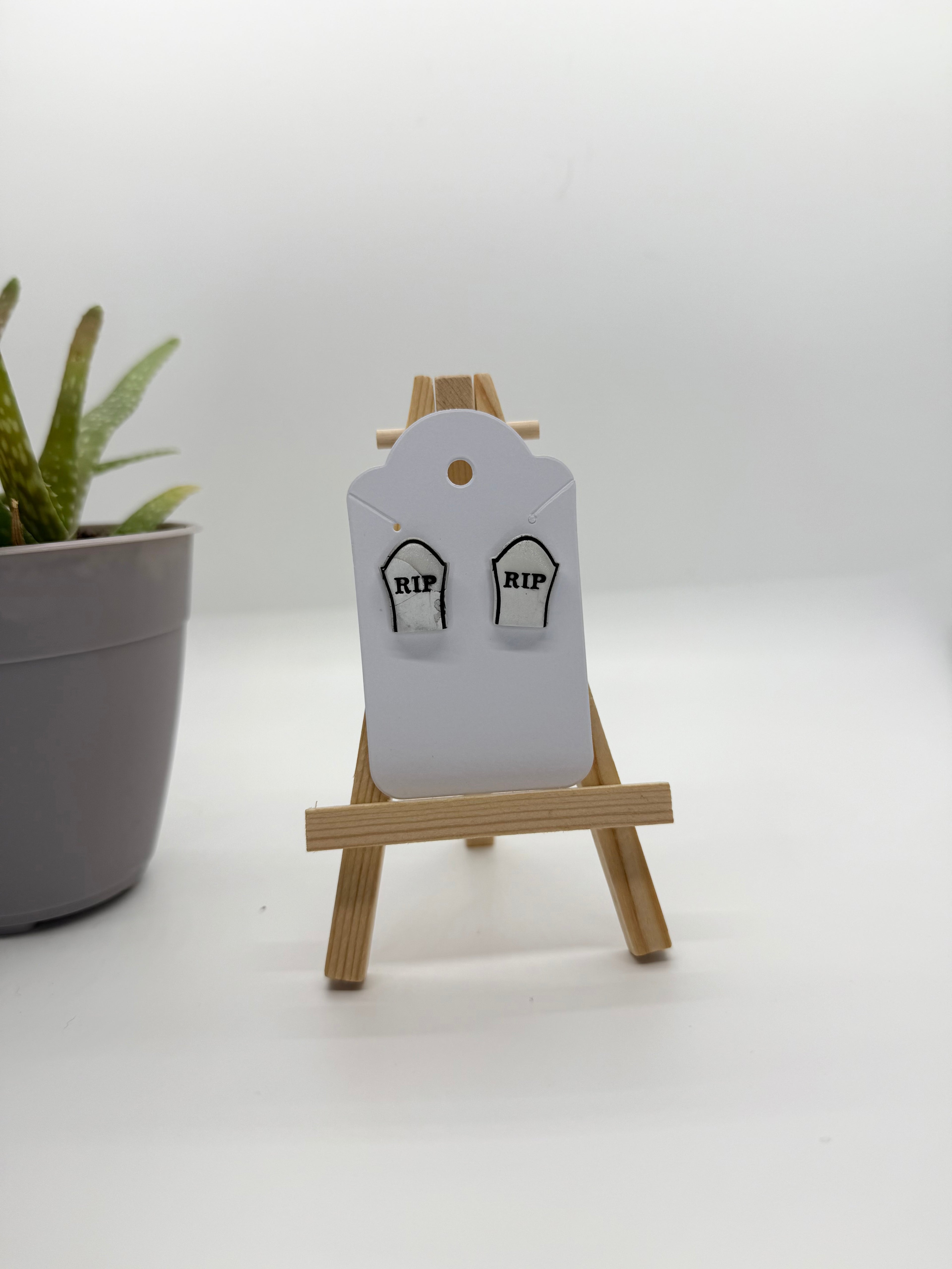 R. I. P. Tombstones - Polymer Clay Studs