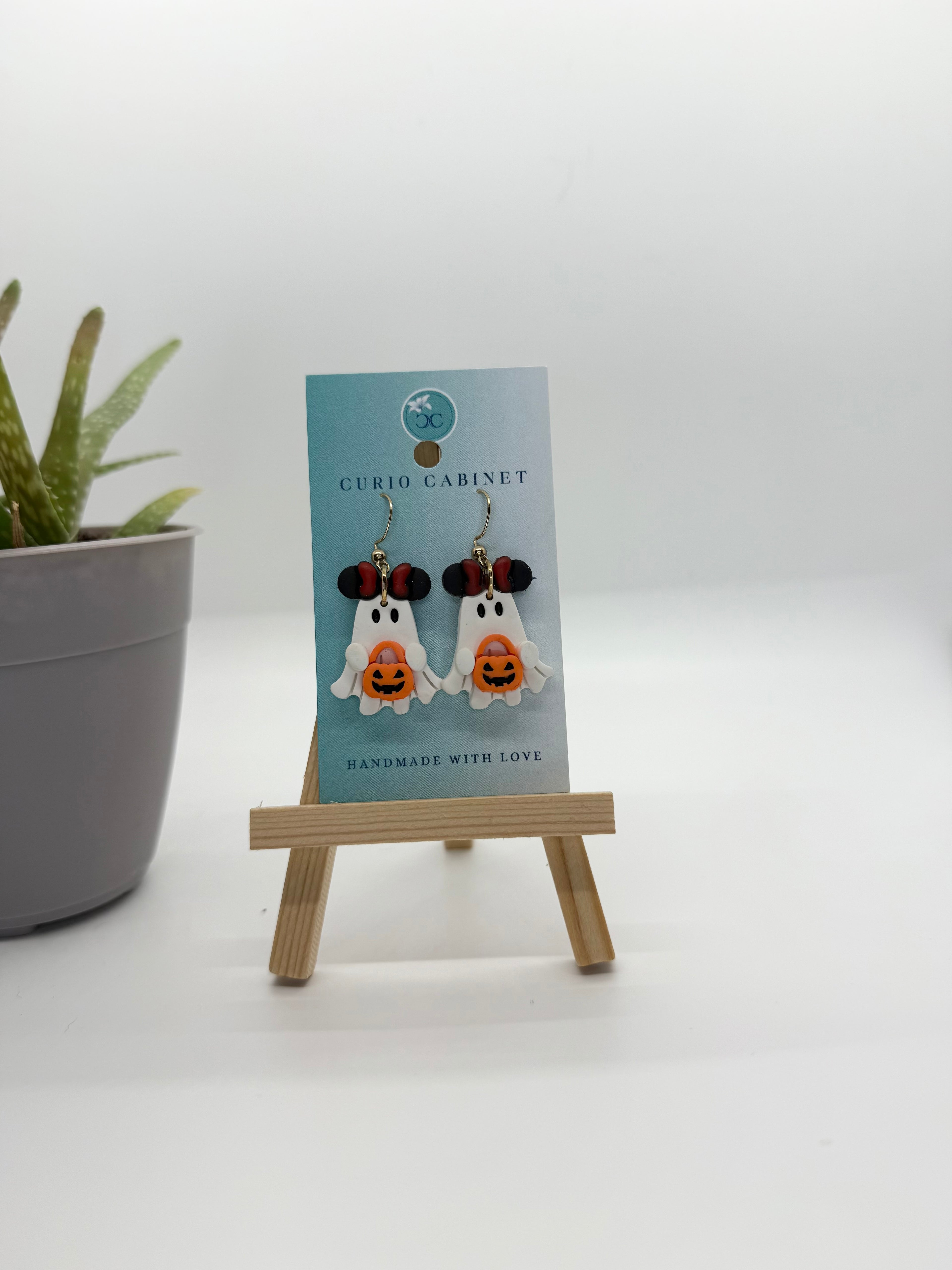 Mouse Ear Ghosts - Polymer Clay Earrings
