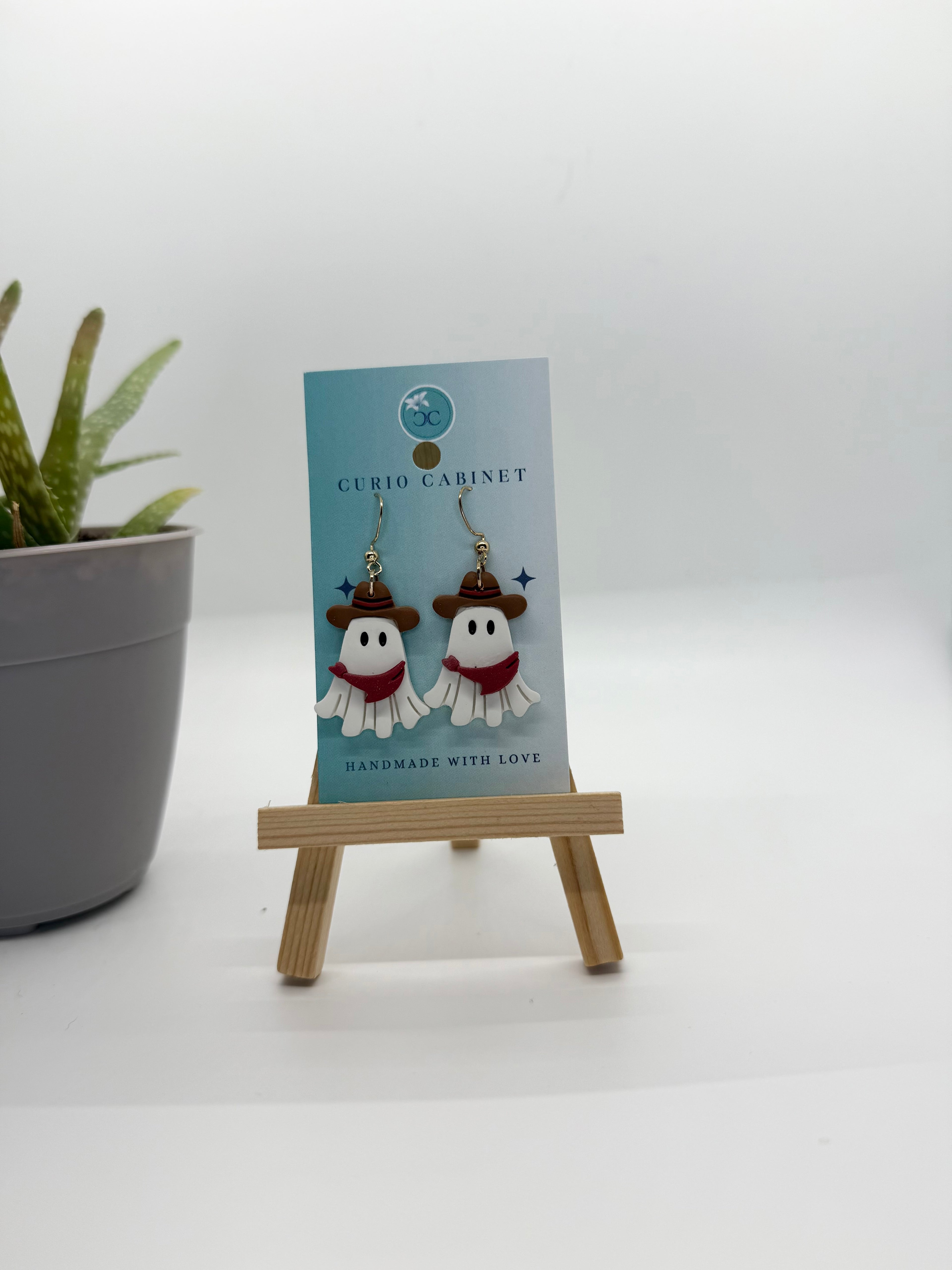 Cowboy Ghosts - Polymer Clay Earrings