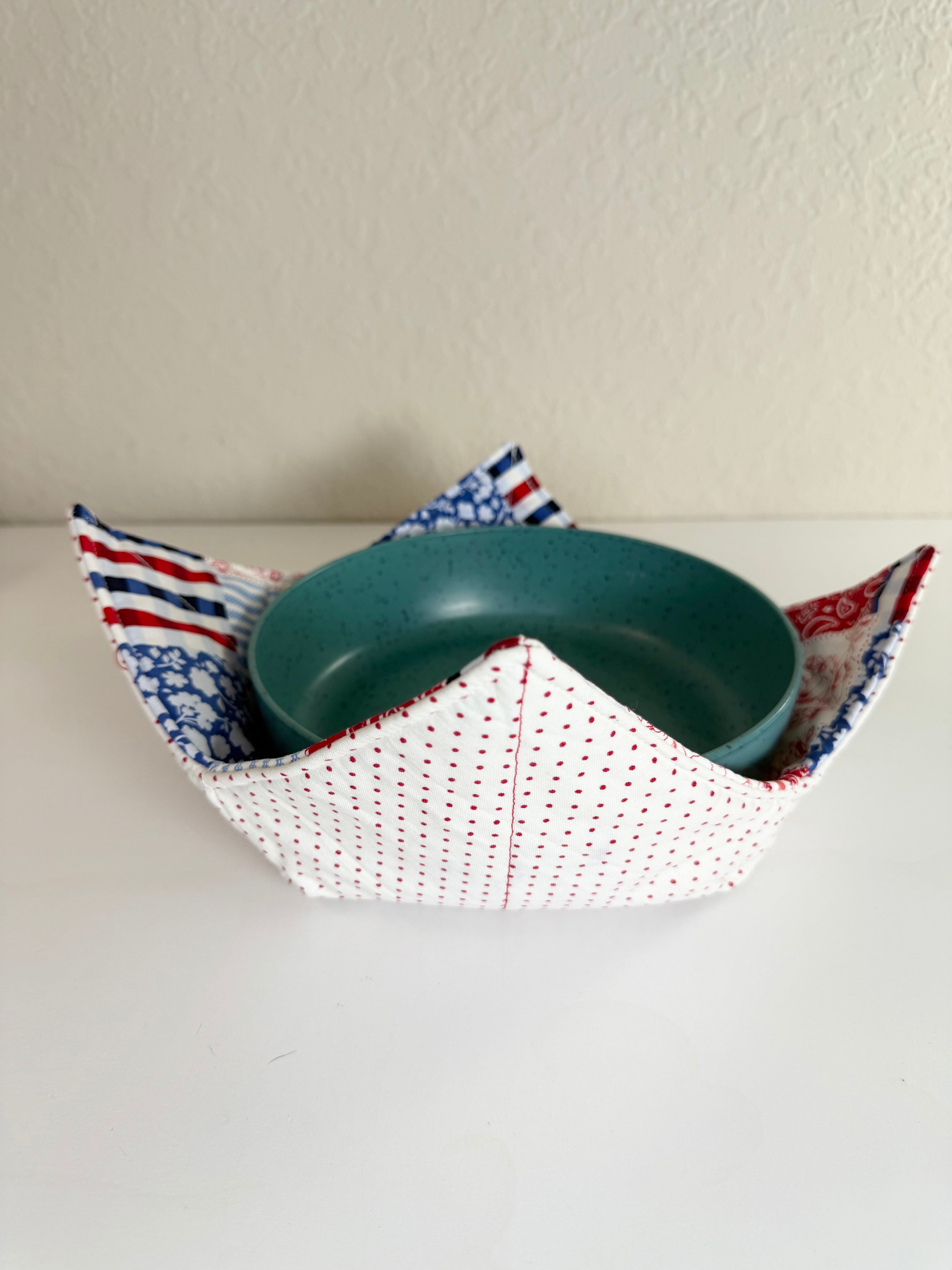 Patriotic Patchwork Pattern - Bowl Cozies