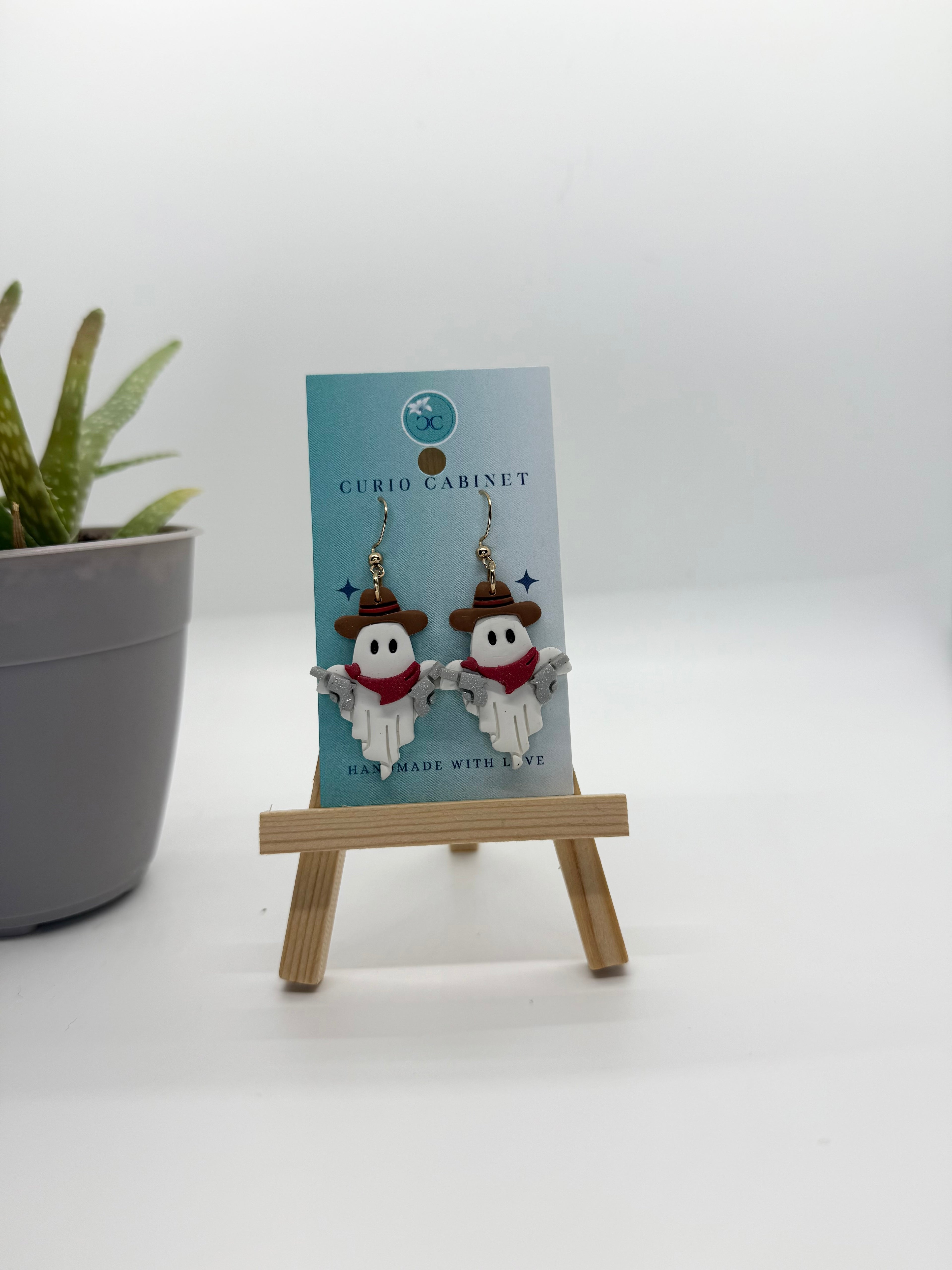 Cowboy Ghosts - Polymer Clay Earrings