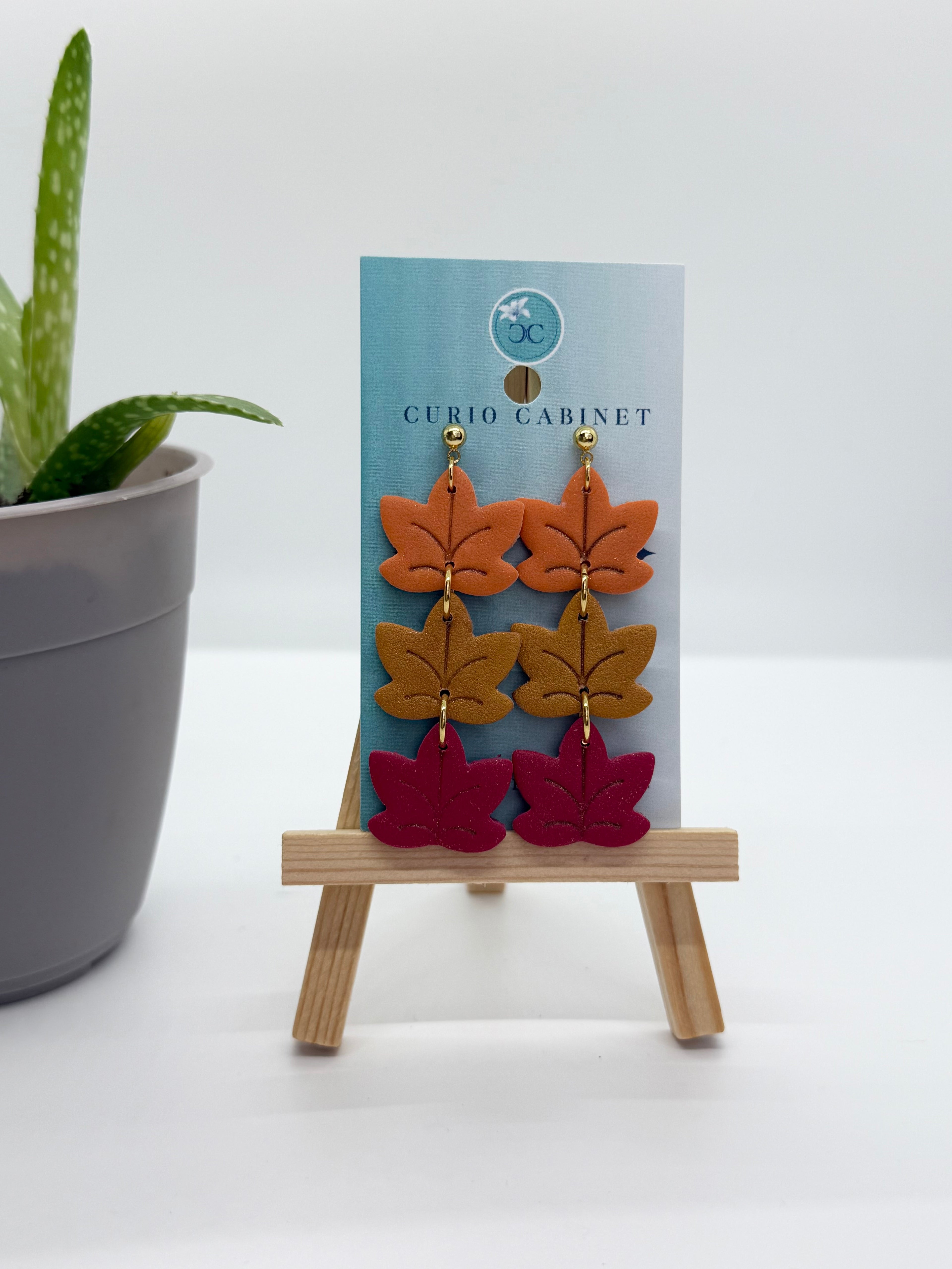 Maple Leaf Stacks - Polymer Clay Earrings