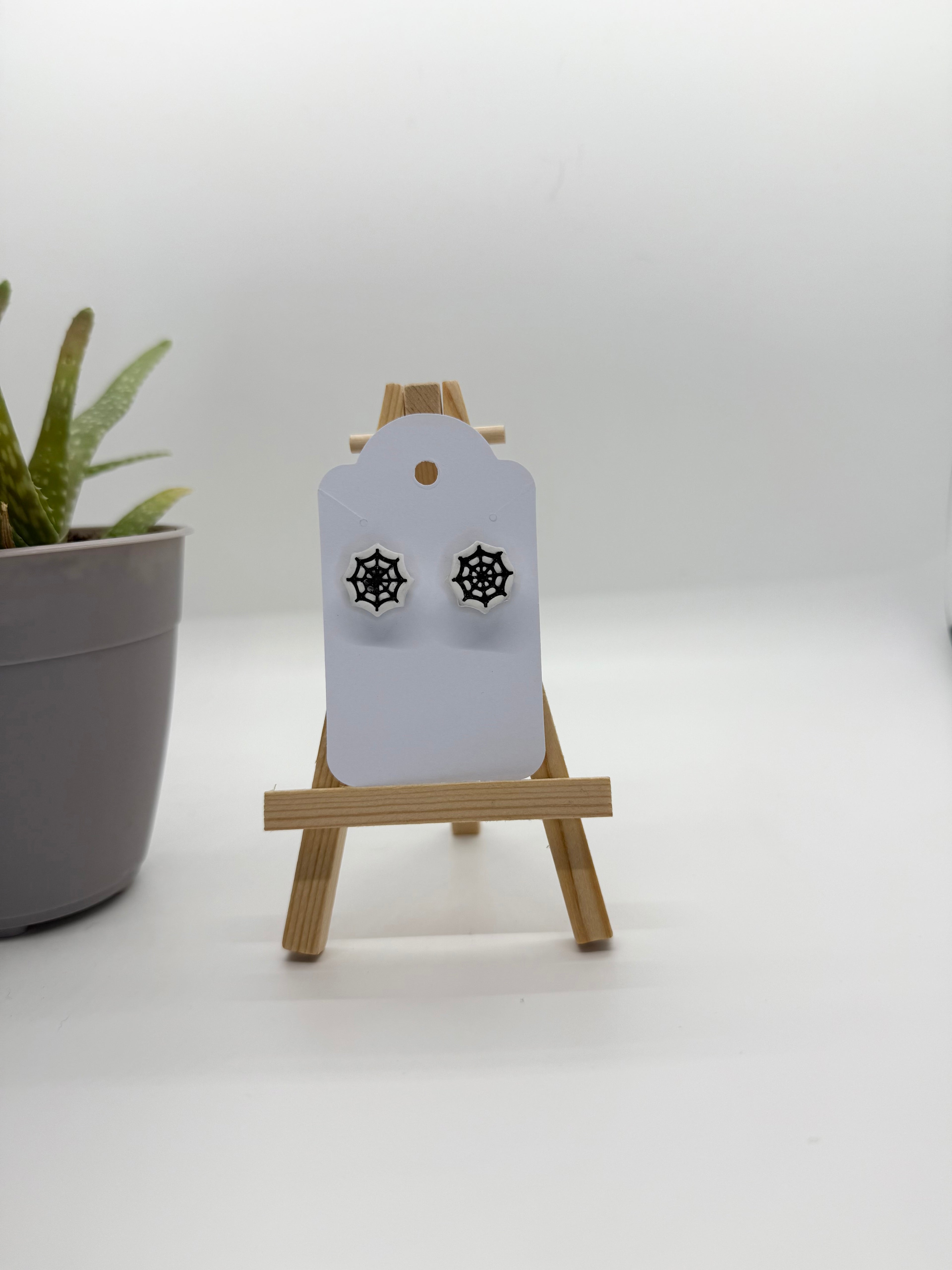 Spiderwebs - Polymer Clay Studs
