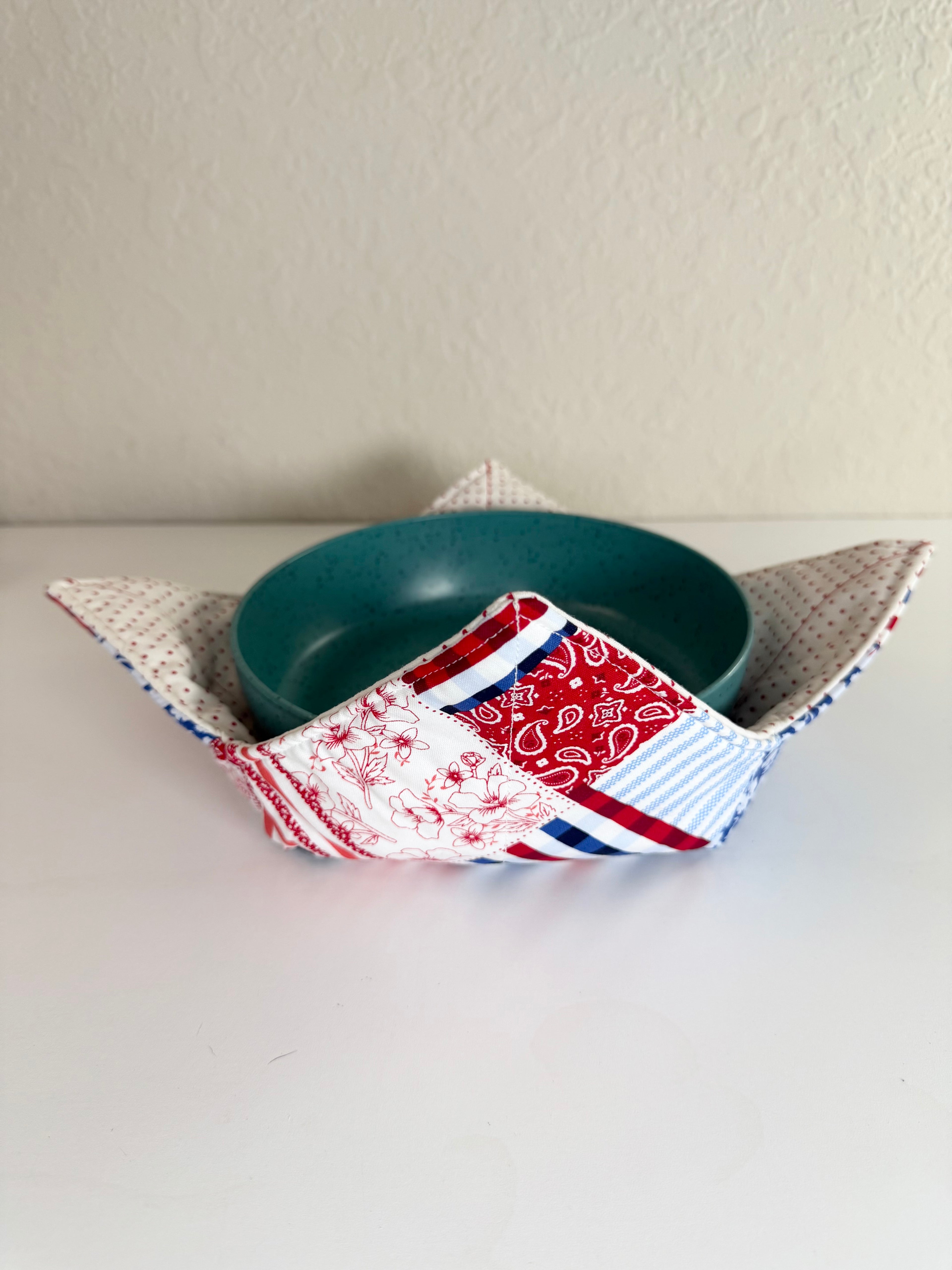 Patriotic Patchwork Pattern - Bowl Cozies
