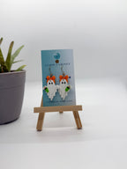 Orange Headband Ghost - Polymer Clay Earrings