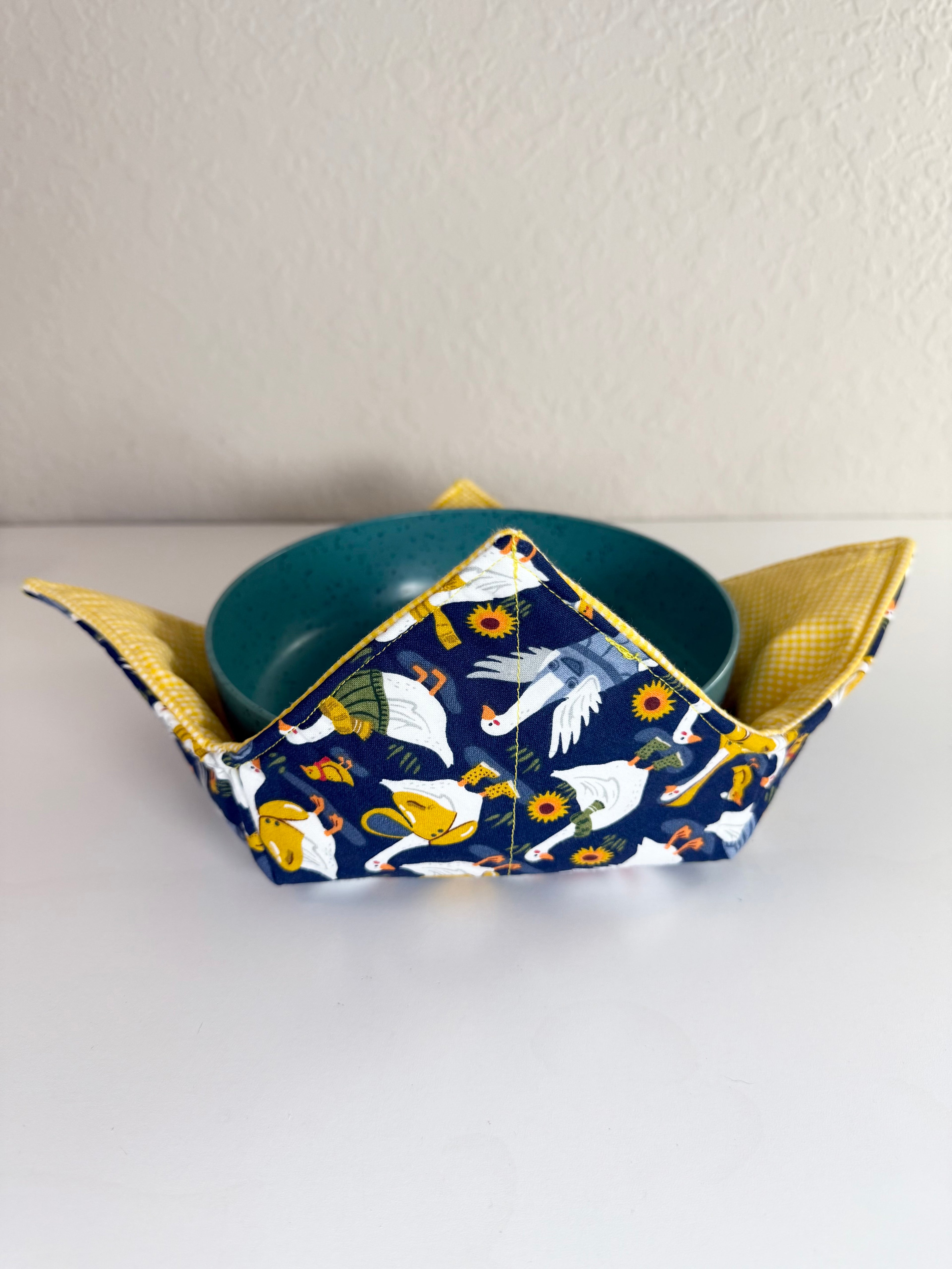 Geese in Raincoats Pattern - Bowl Cozies