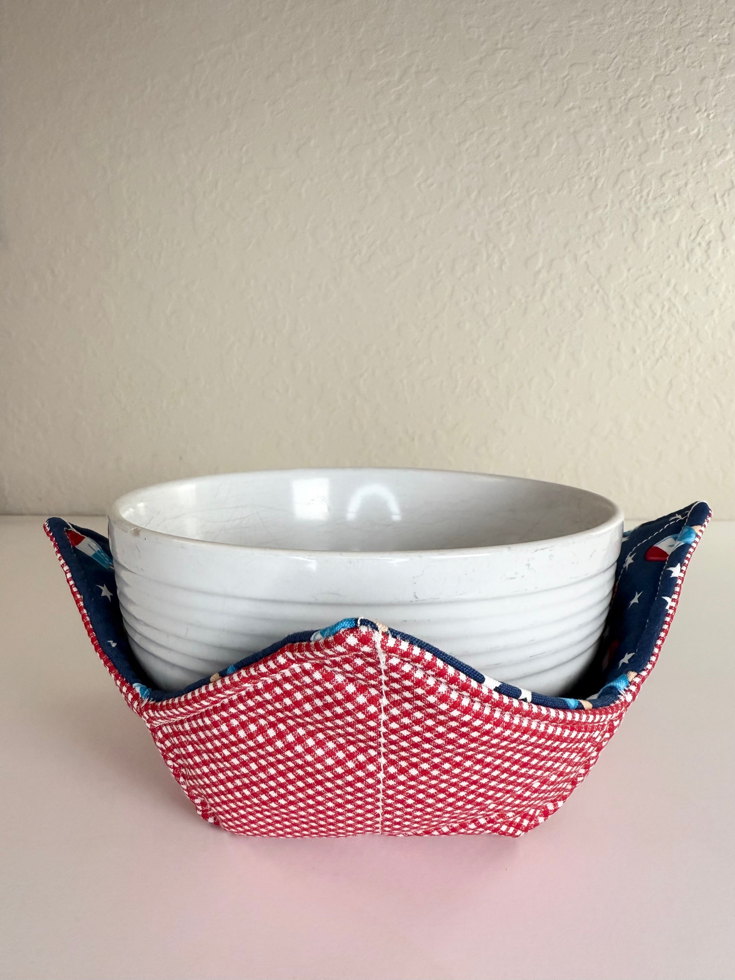 Red, White, and Blue Pops Pattern - Bowl Cozies