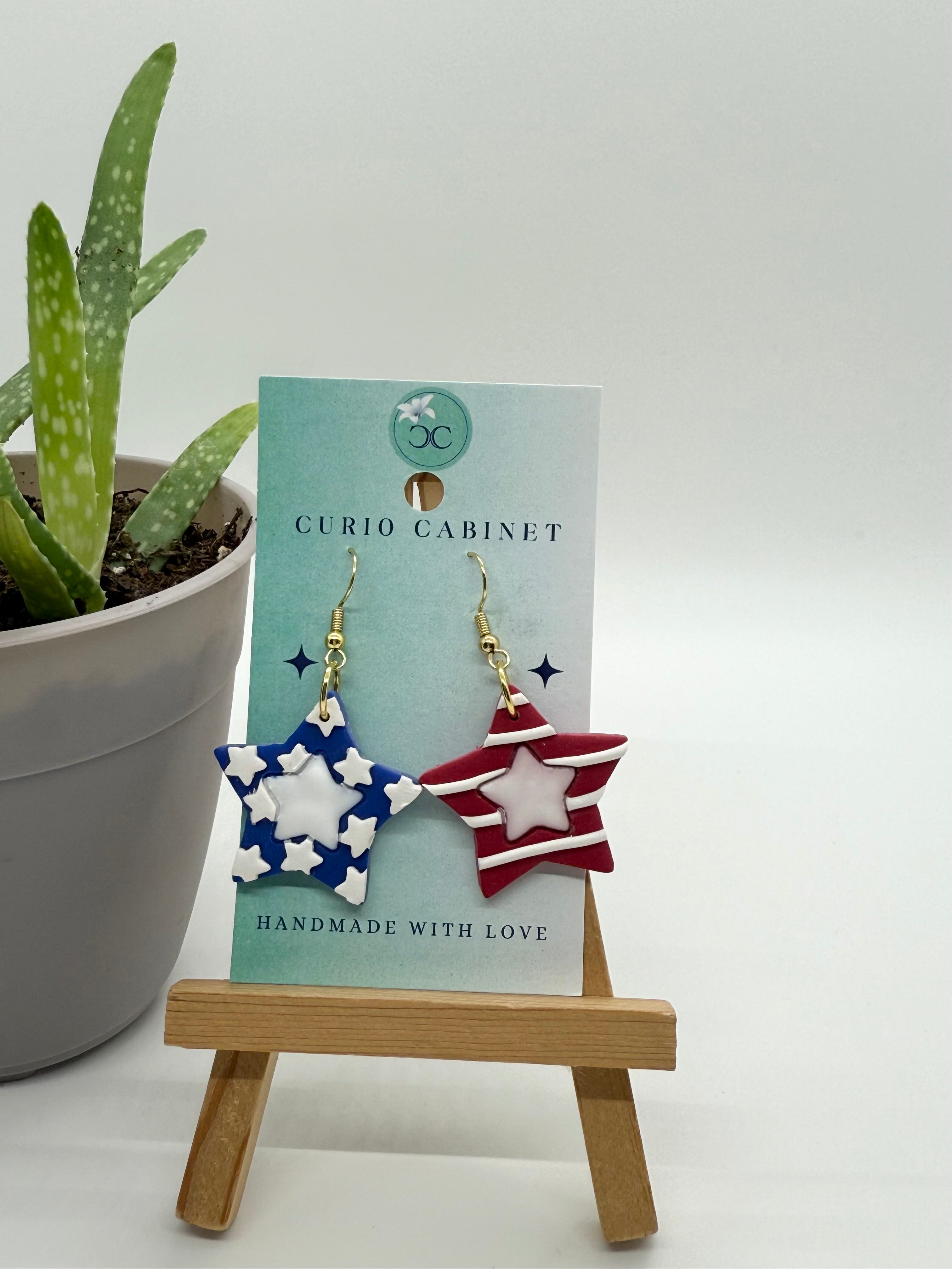 Stars and Stripes - Polymer Clay Earrings