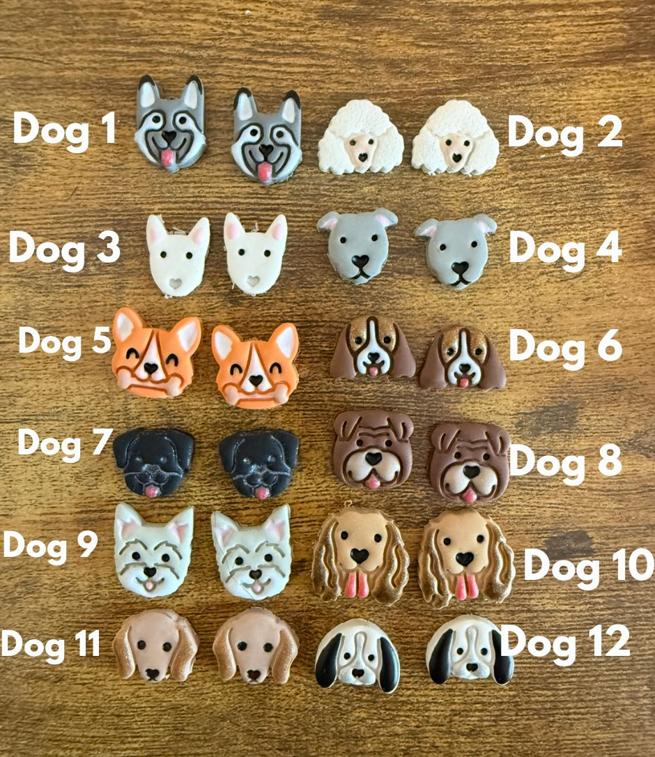 Dog Studs - Polymer Clay Studs