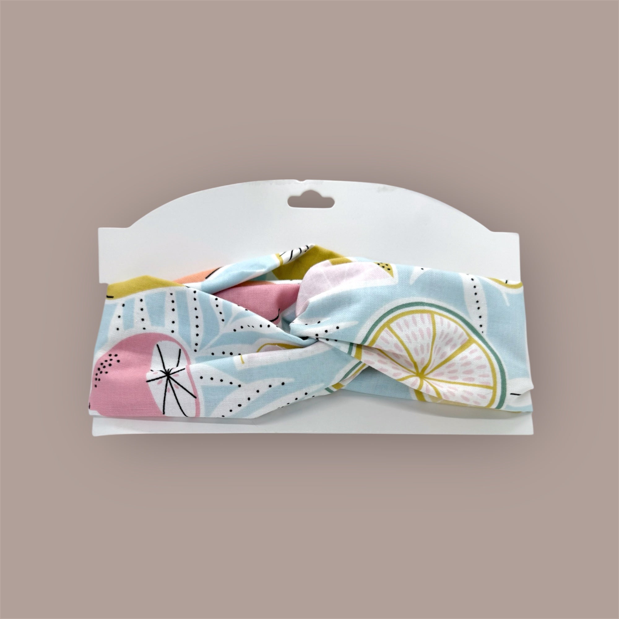 Cotton Twist Headband - Pastel Citrus Pattern