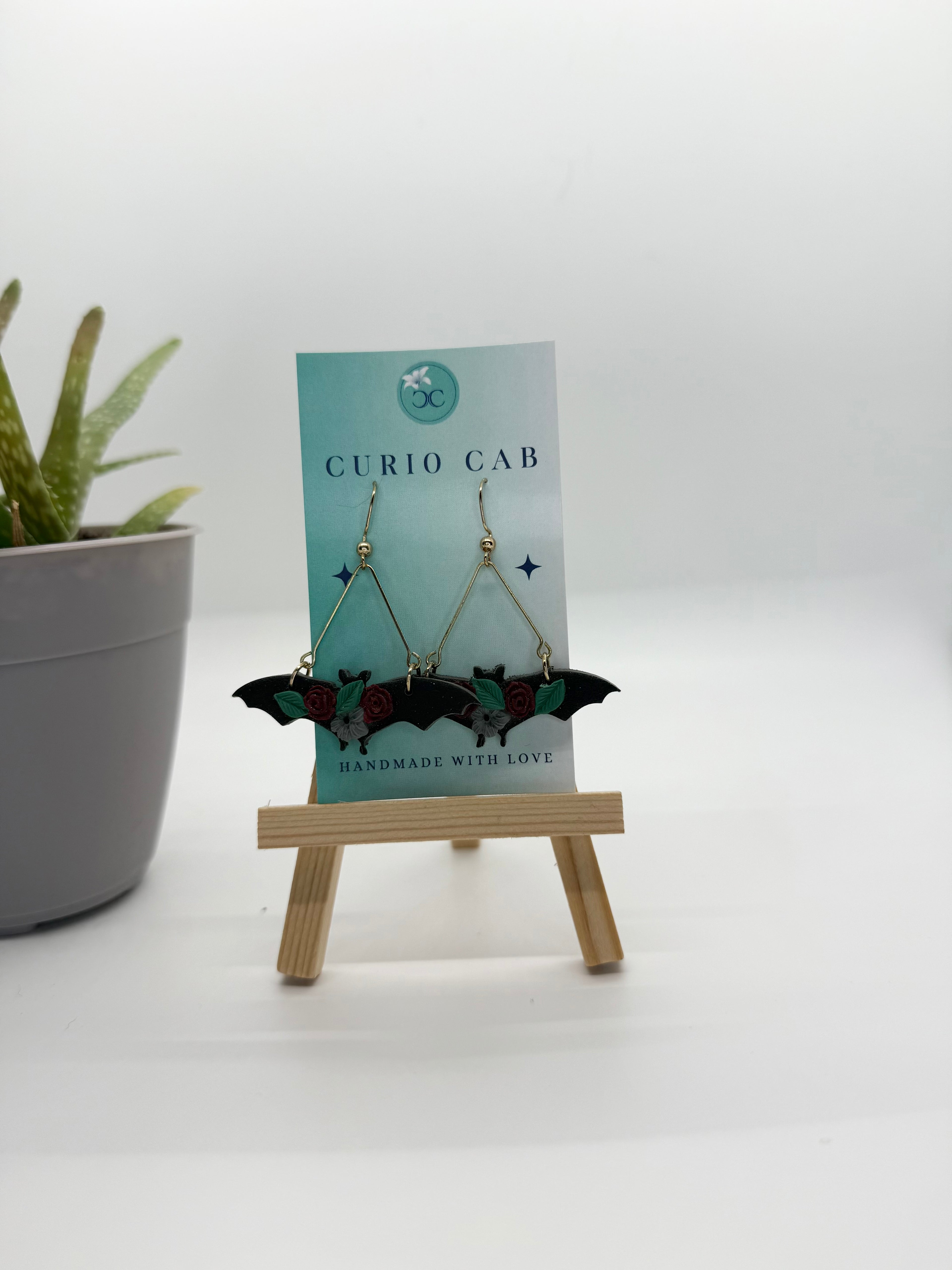 Gothic Bats - Polymer Clay Earrings