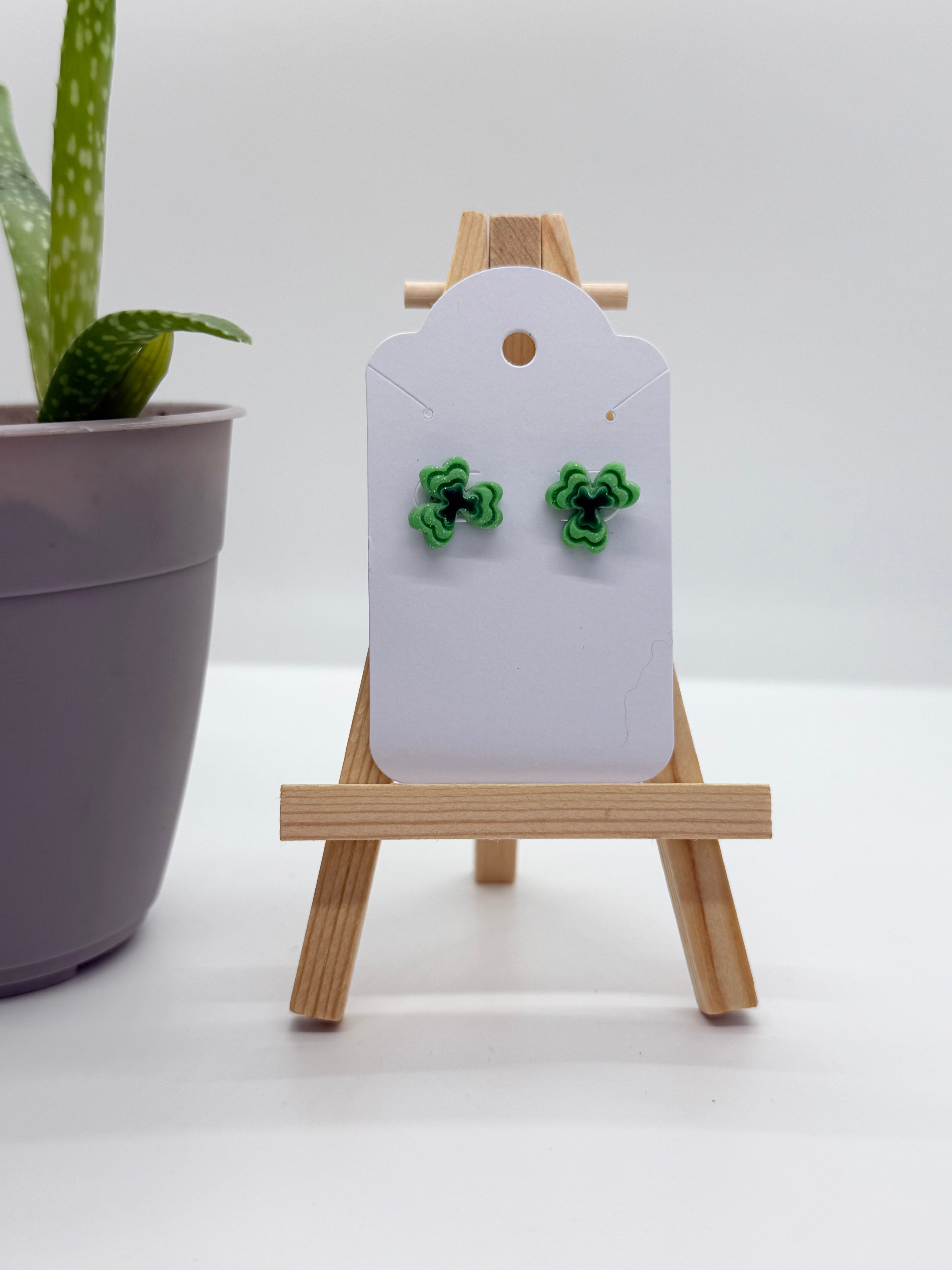 Clovers - Polymer Clay Studs