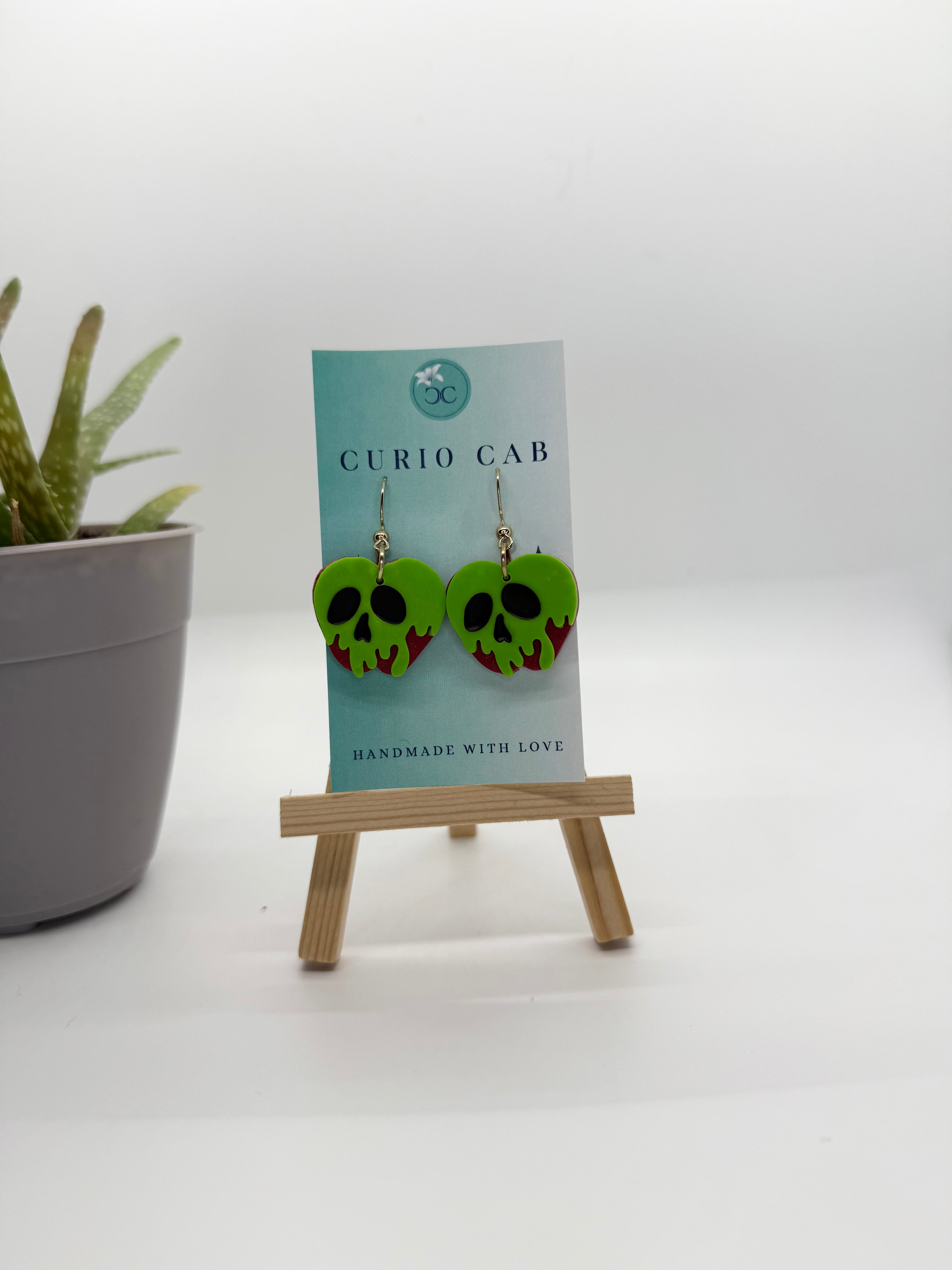Poisoned Apple Skulls - Polymer Clay Earrings