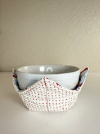Red, White, and Blue Checkered Pattern - Bowl Cozies