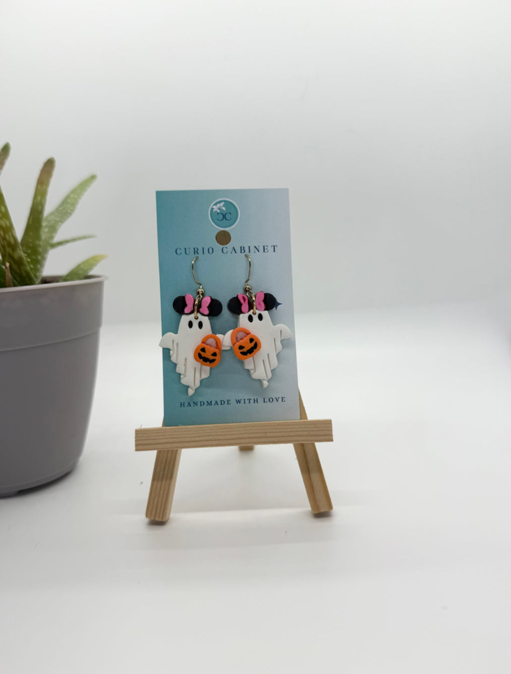Mouse Ear Ghosts - Polymer Clay Earrings