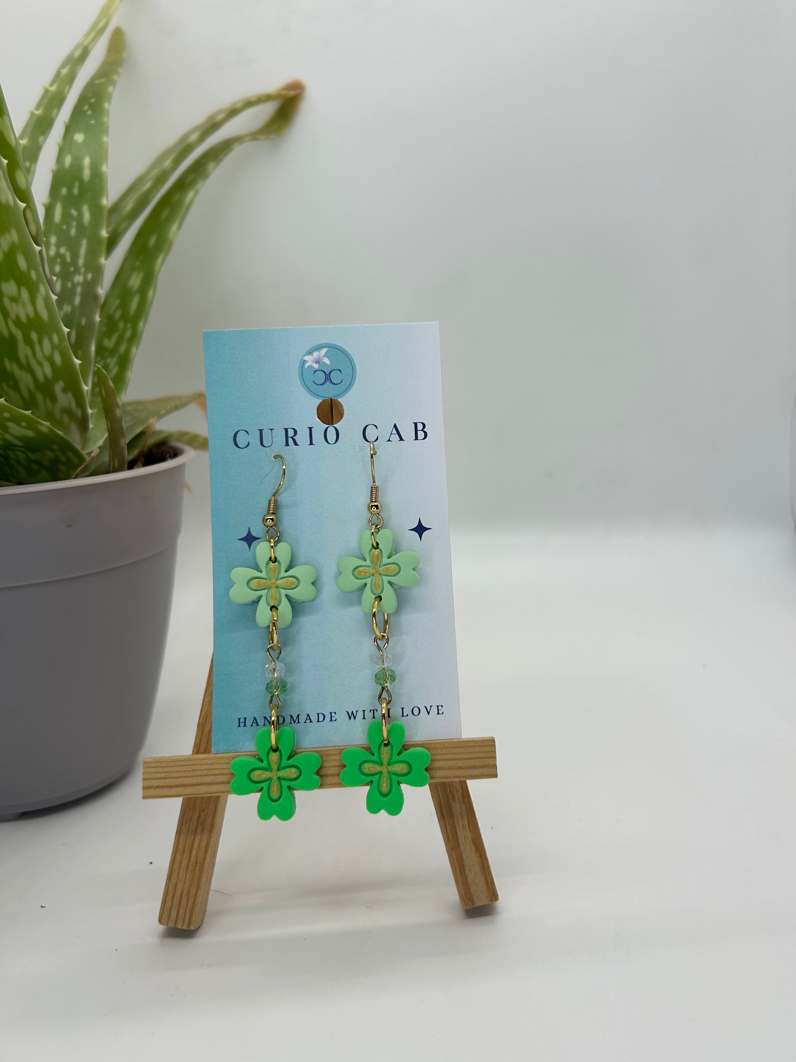 Lucky Shamrocks - Polymer Clay Earrings