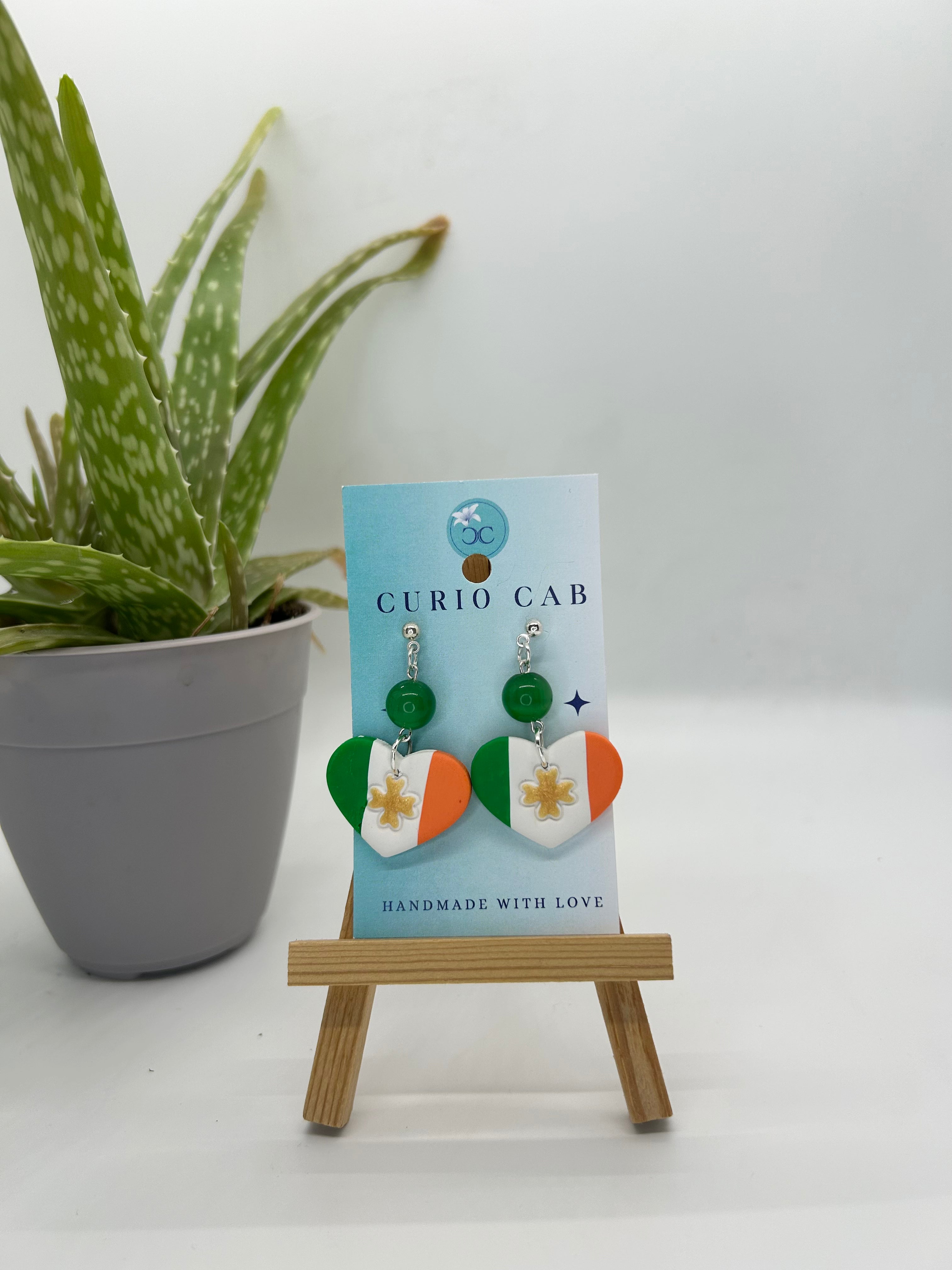 Irish flags - Polymer Clay Earrings