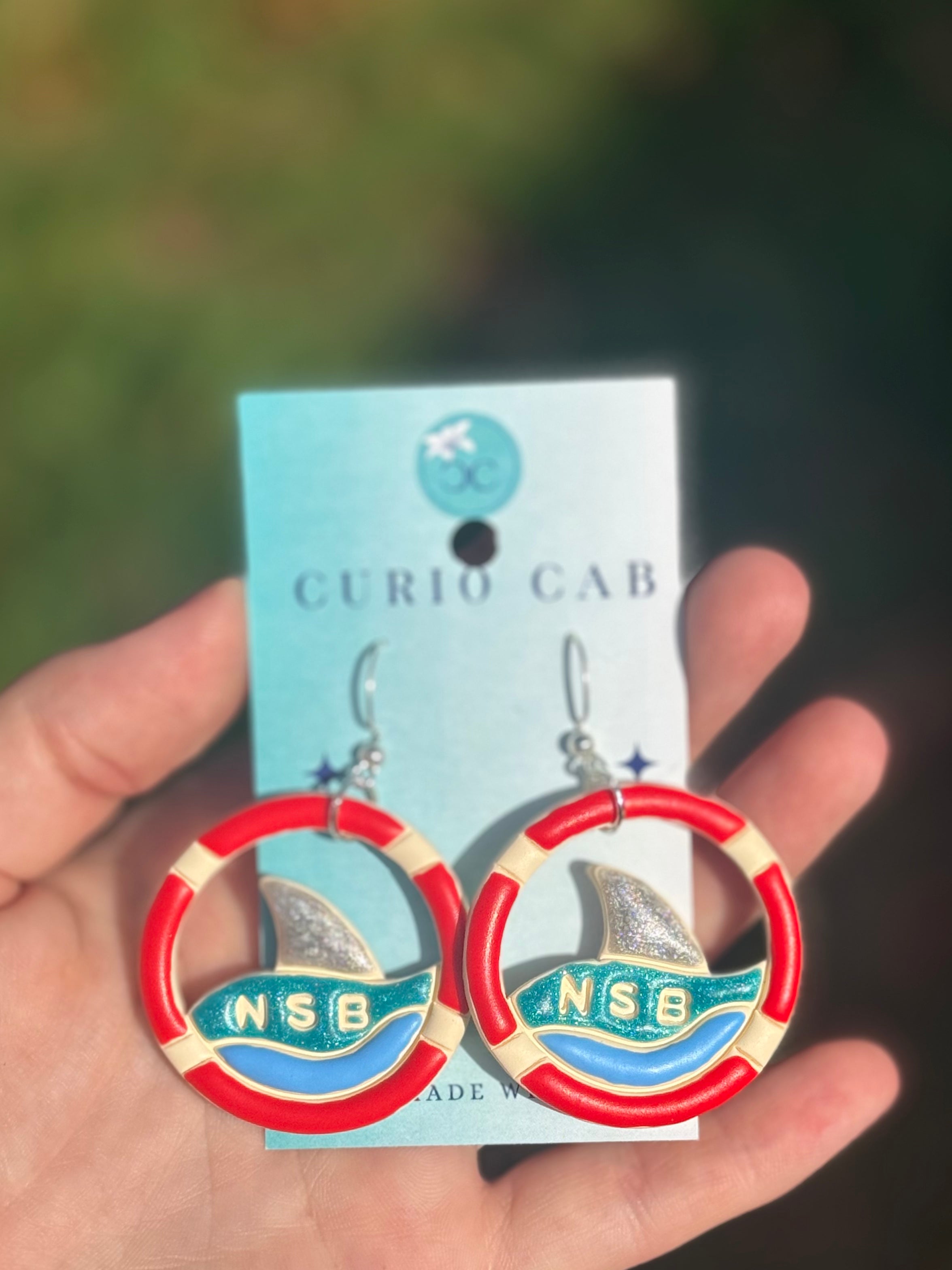NSB Shark Ring - Polymer Clay Earrings