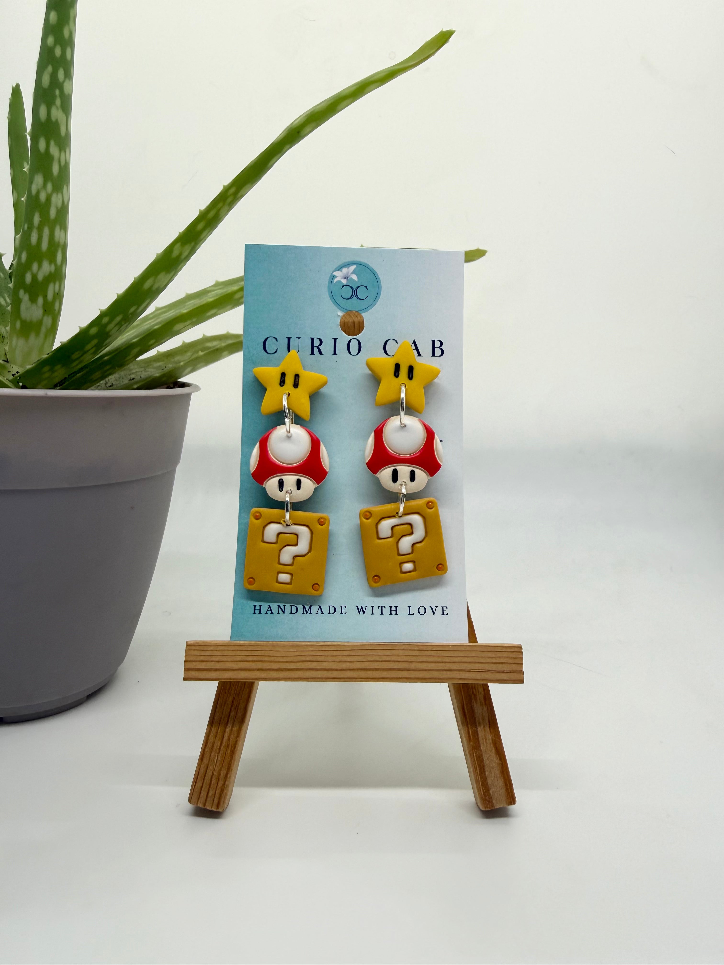 Mario Man Stack - Polymer Clay Earrings