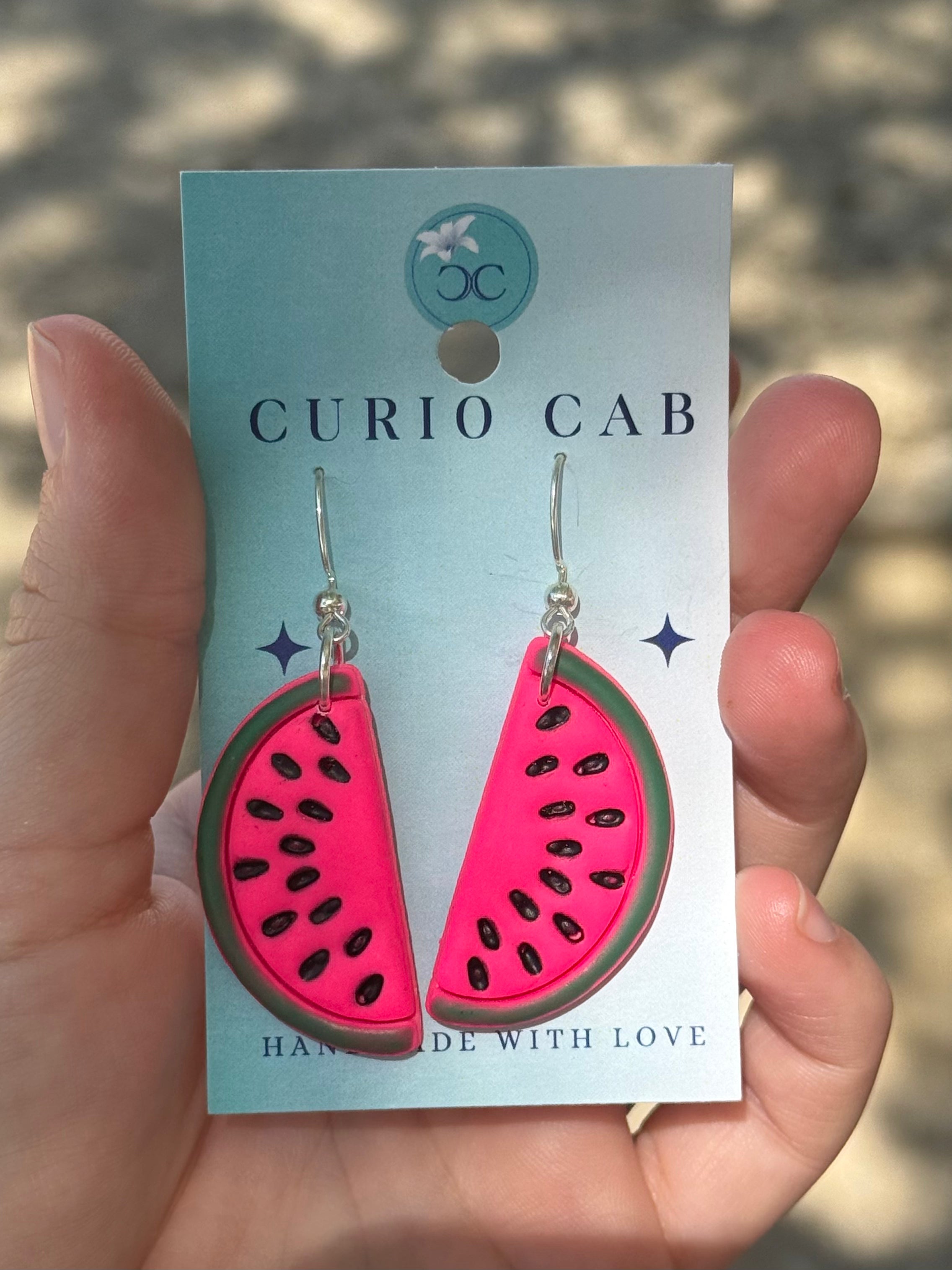 Neon Watermelons - Polymer Clay Earrings