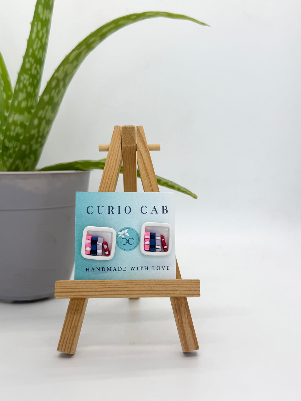 Mini Bookshelf - Polymer Clay Studs