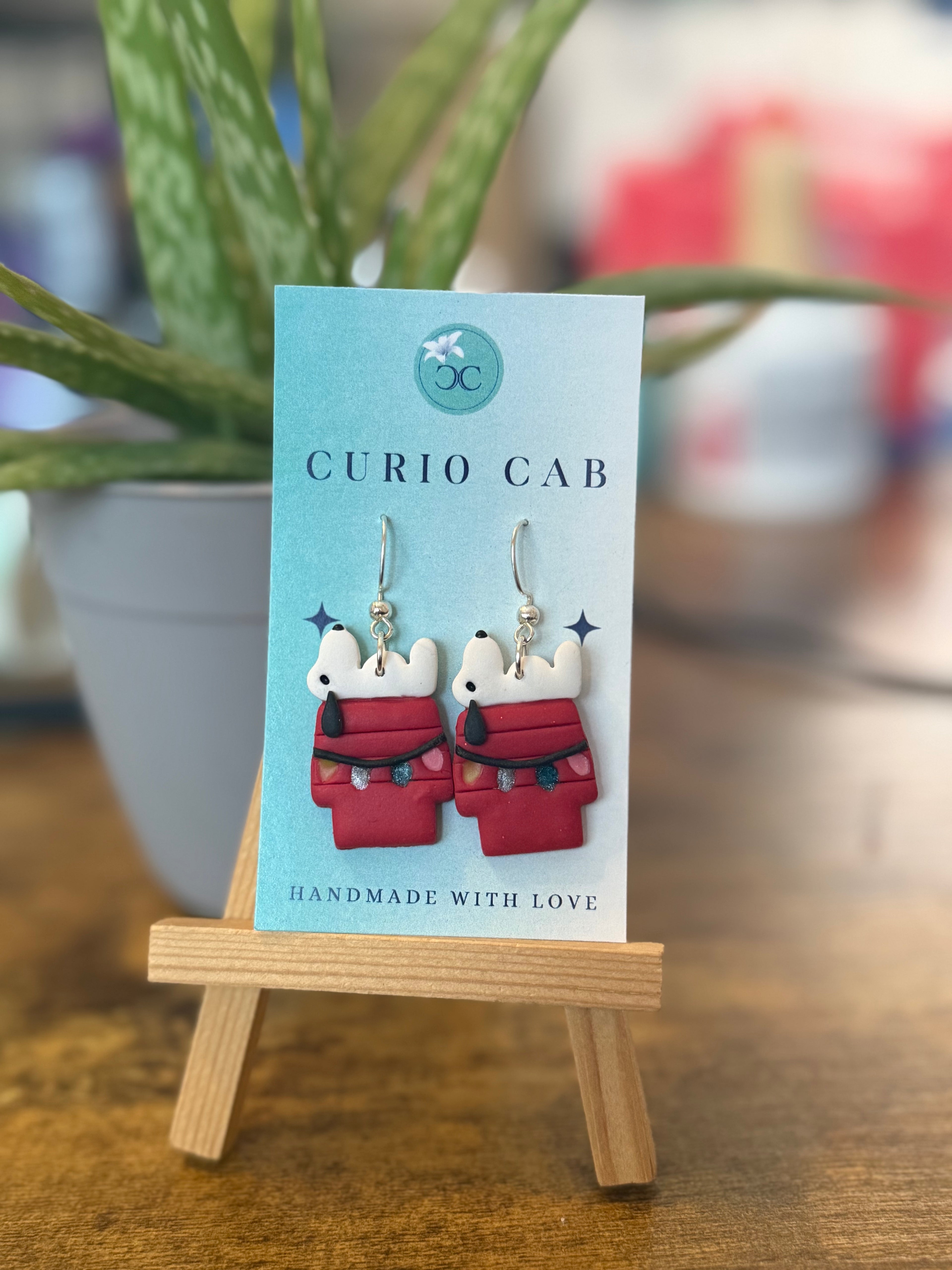 Christmas Doghouse - Polymer Clay Earrings