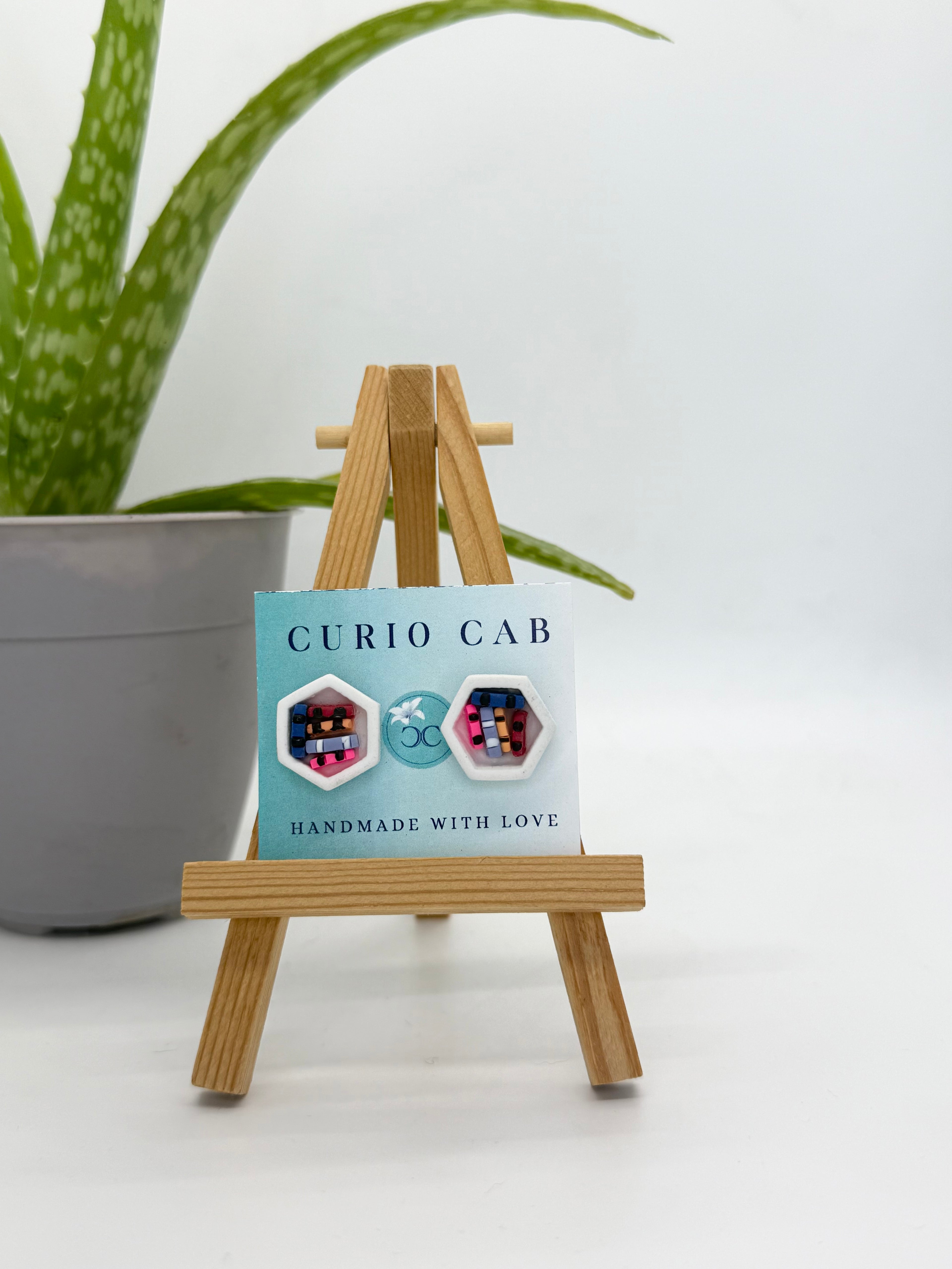 Mini Bookshelf - Polymer Clay Studs