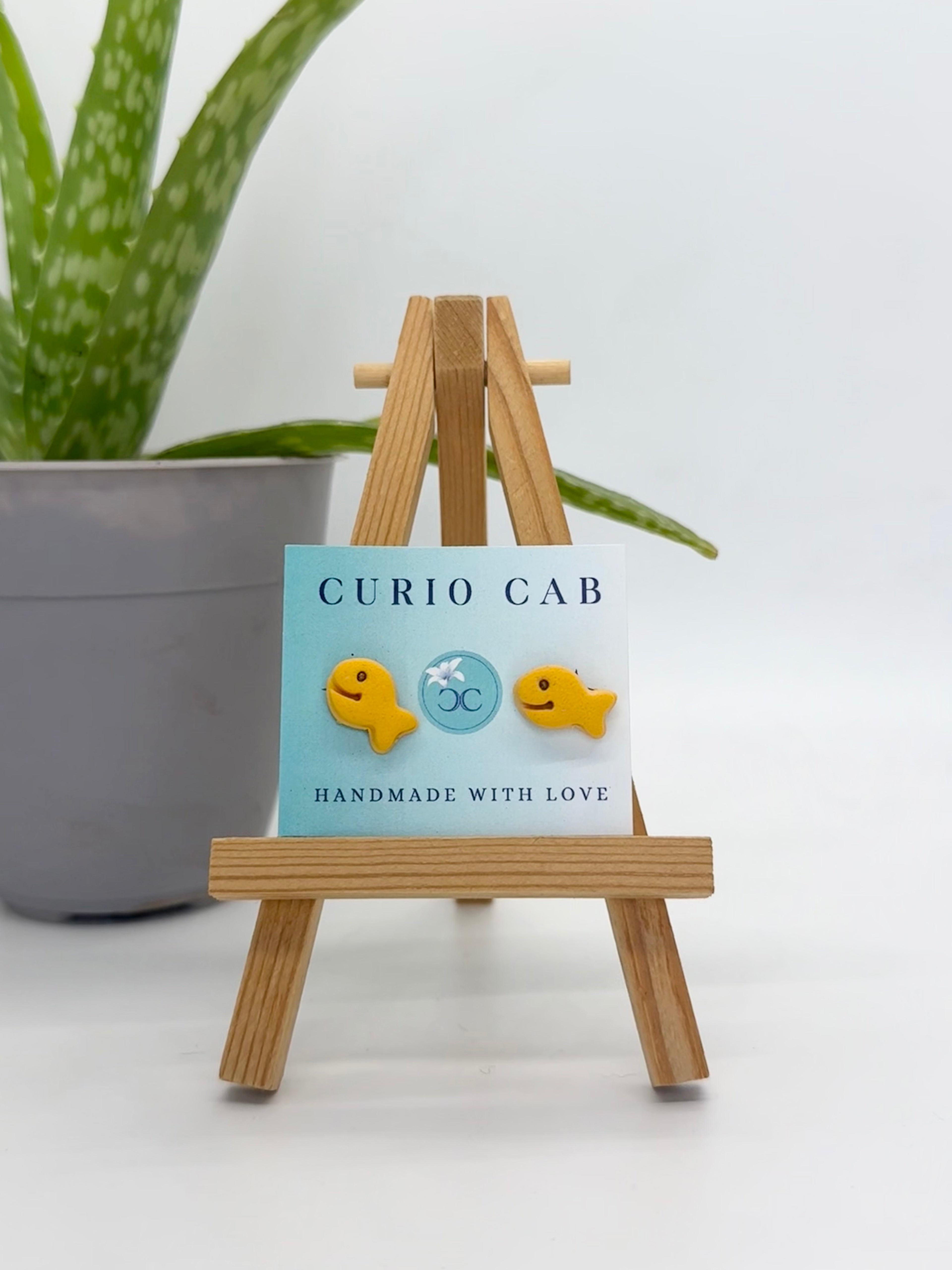 Gold Fish - Polymer Clay Studs