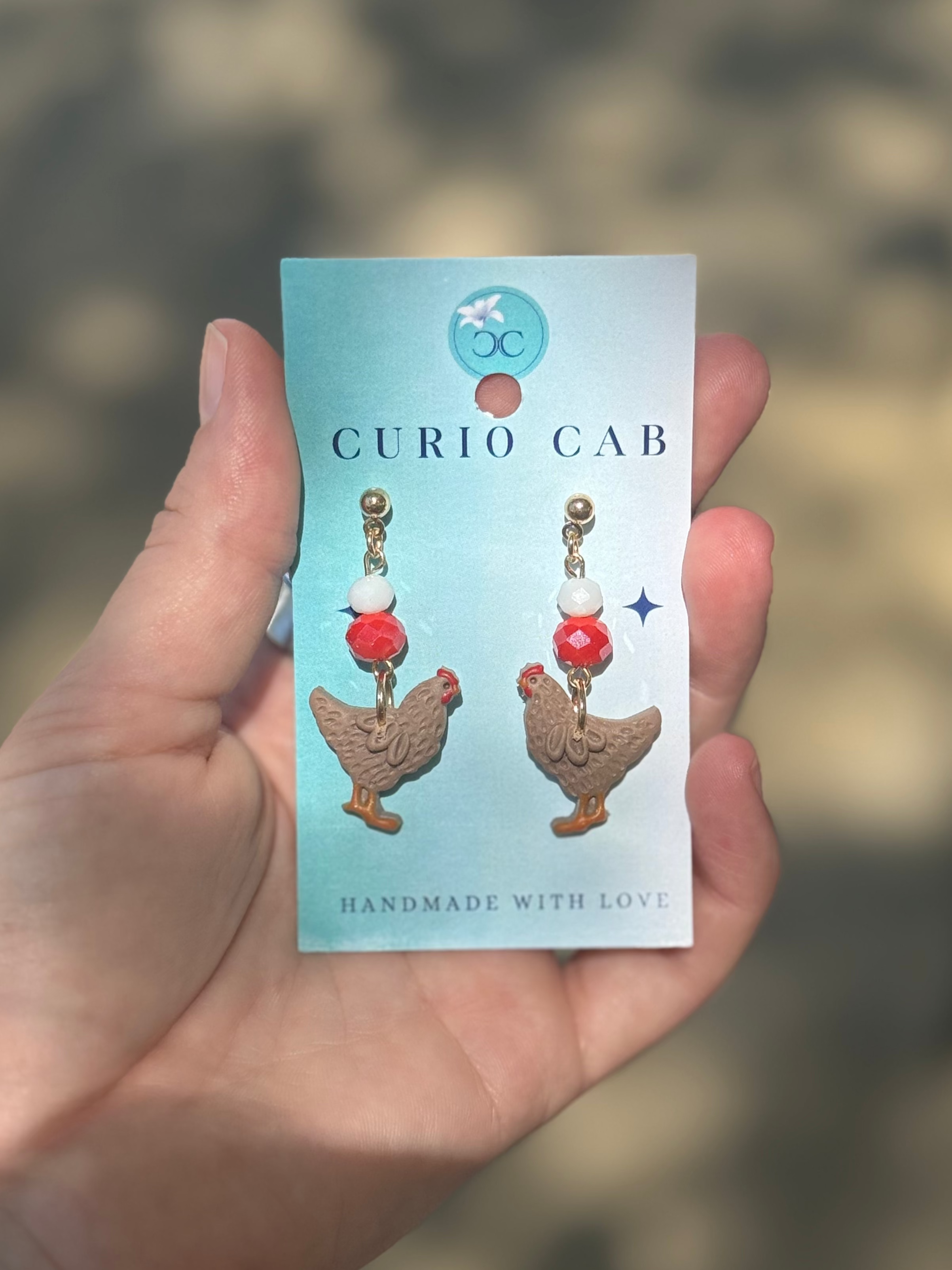 Barnyard Chickens - Polymer Clay Earrings
