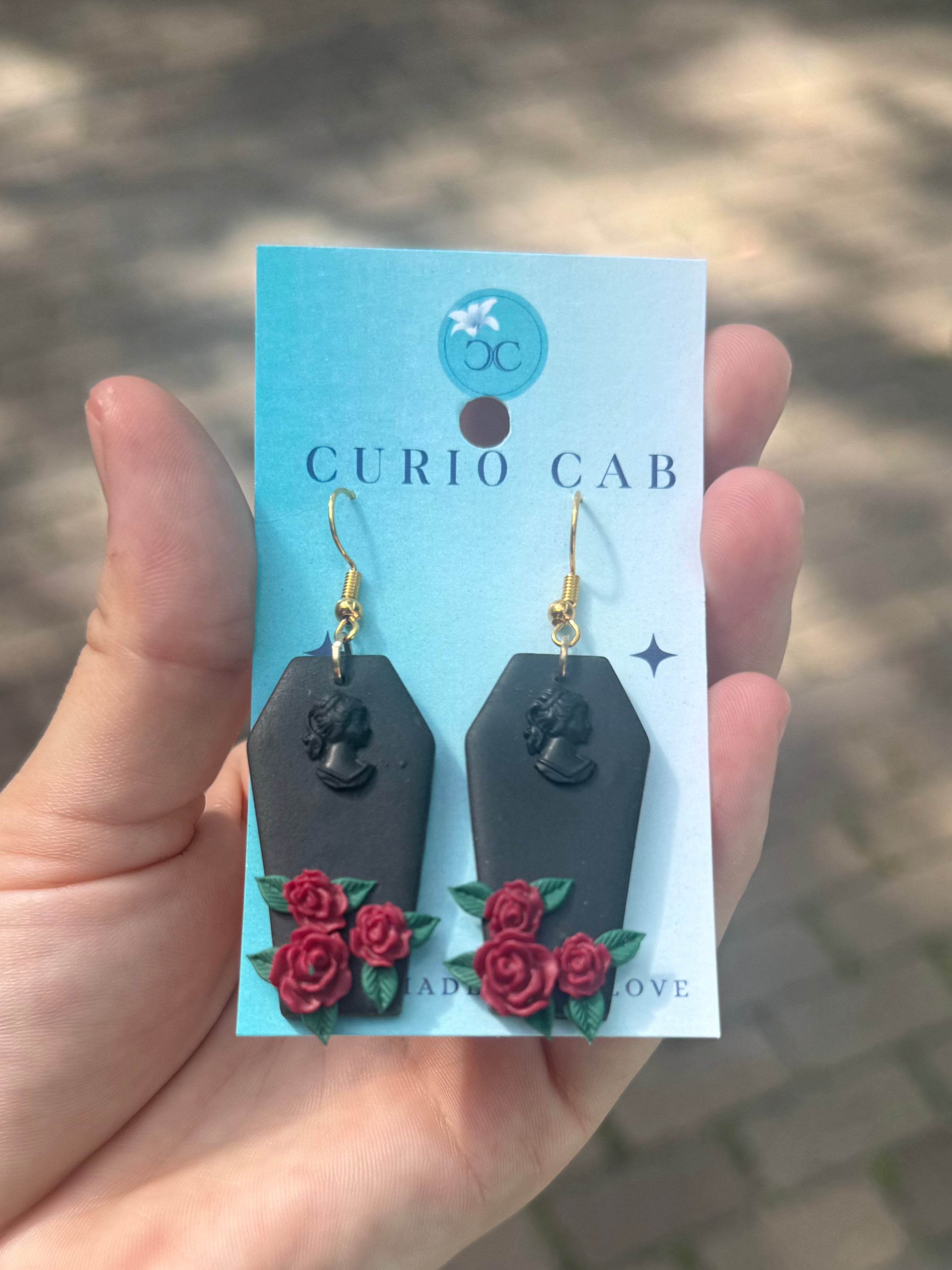 Cameo Coffins - Polymer Clay Earrings