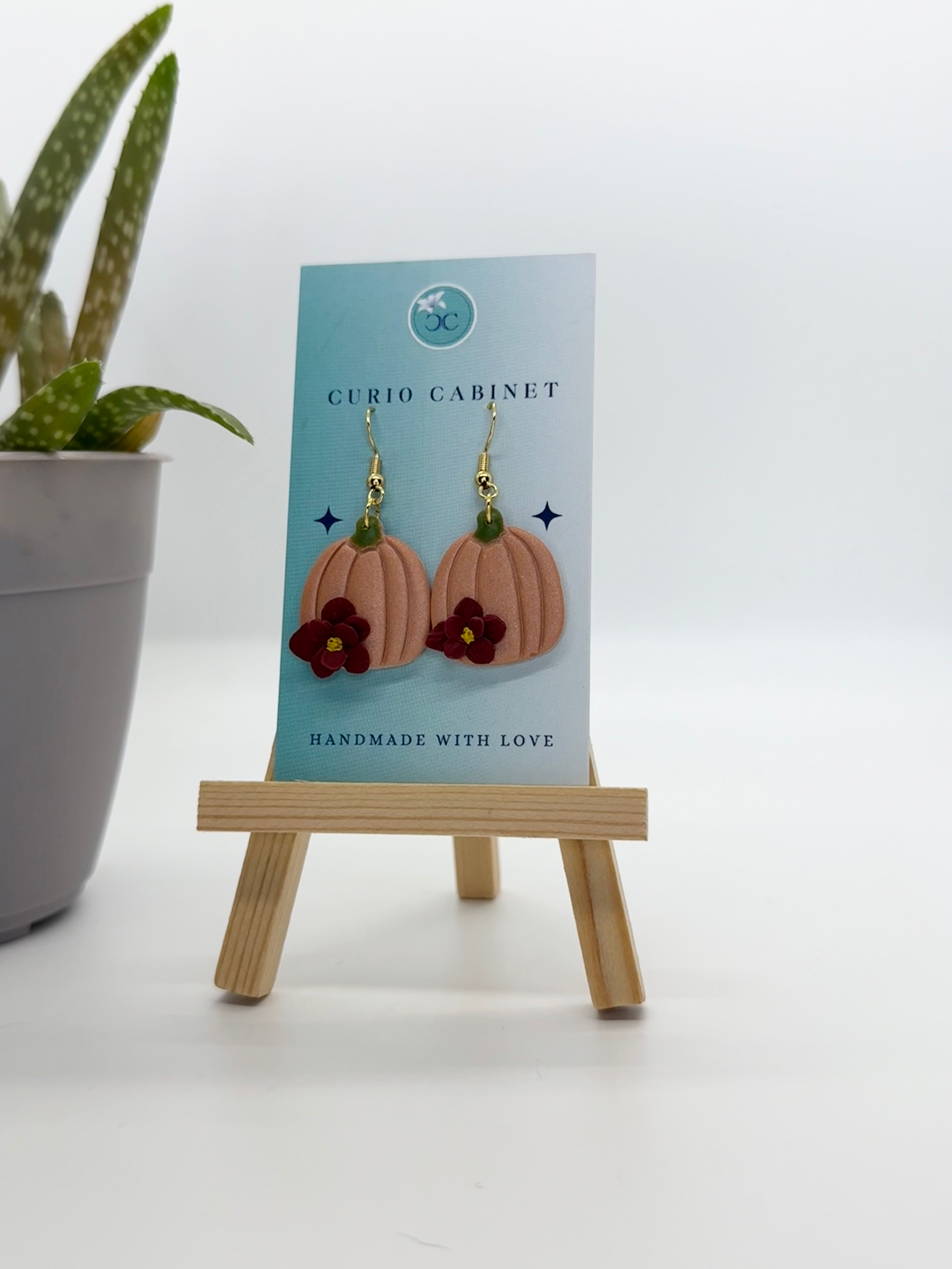 Floral Pumpkins - Polymer Clay Earrings
