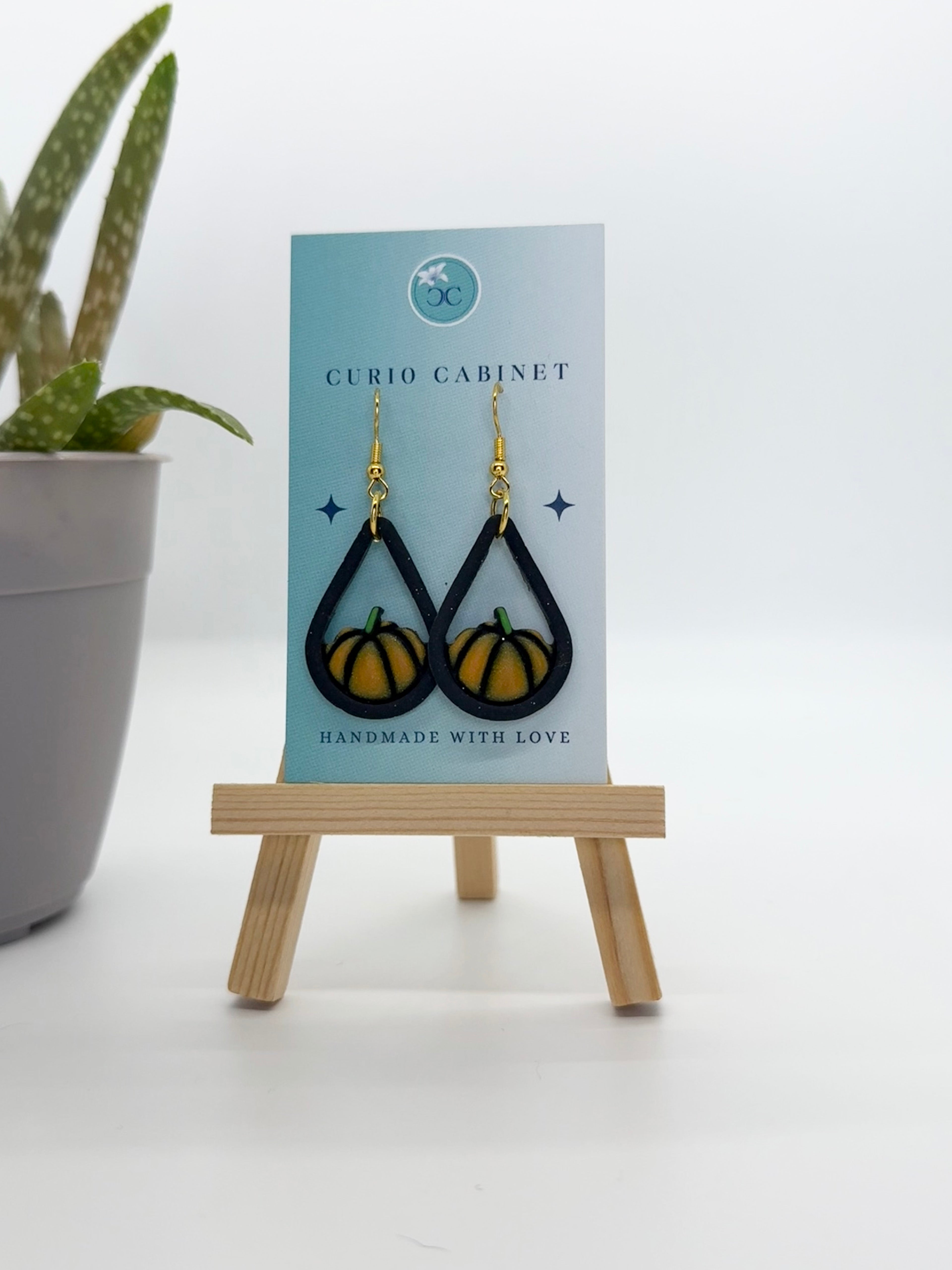 Teardrop Pumpkins - Polymer Clay Earrings