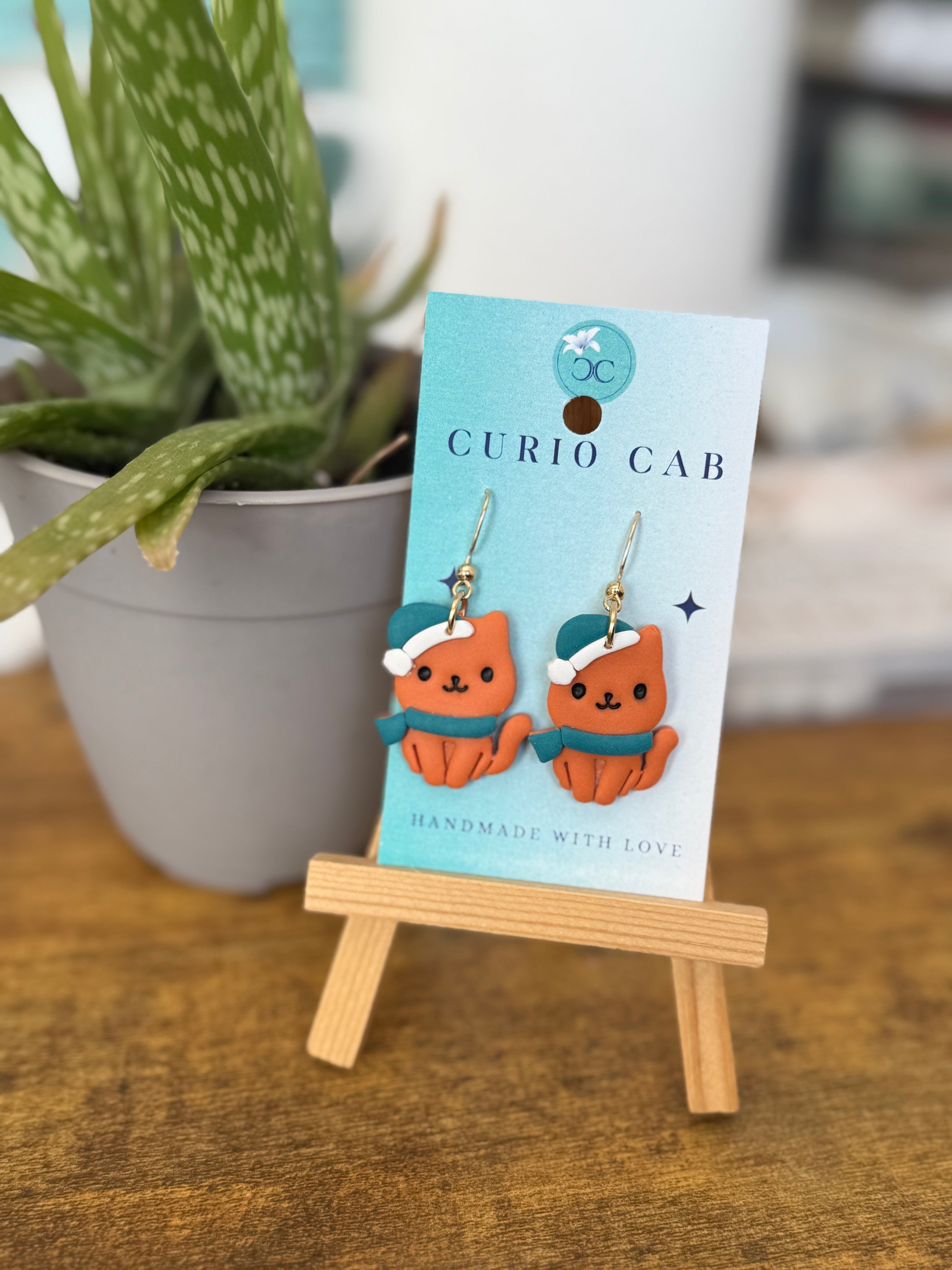 Cats in Hats - Polymer Clay Earrings