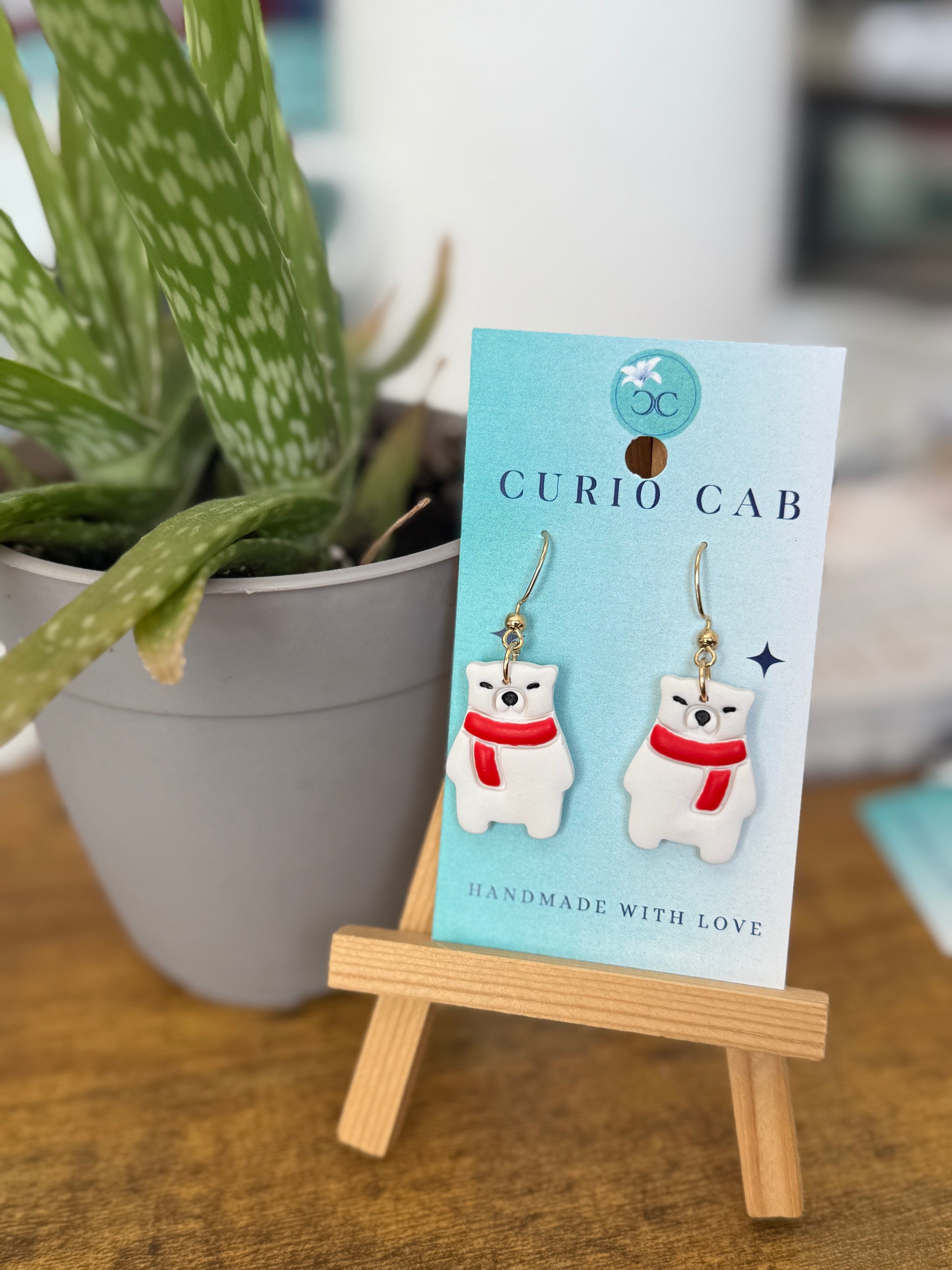 Polar Bear Plunge - Polymer Clay Earrings