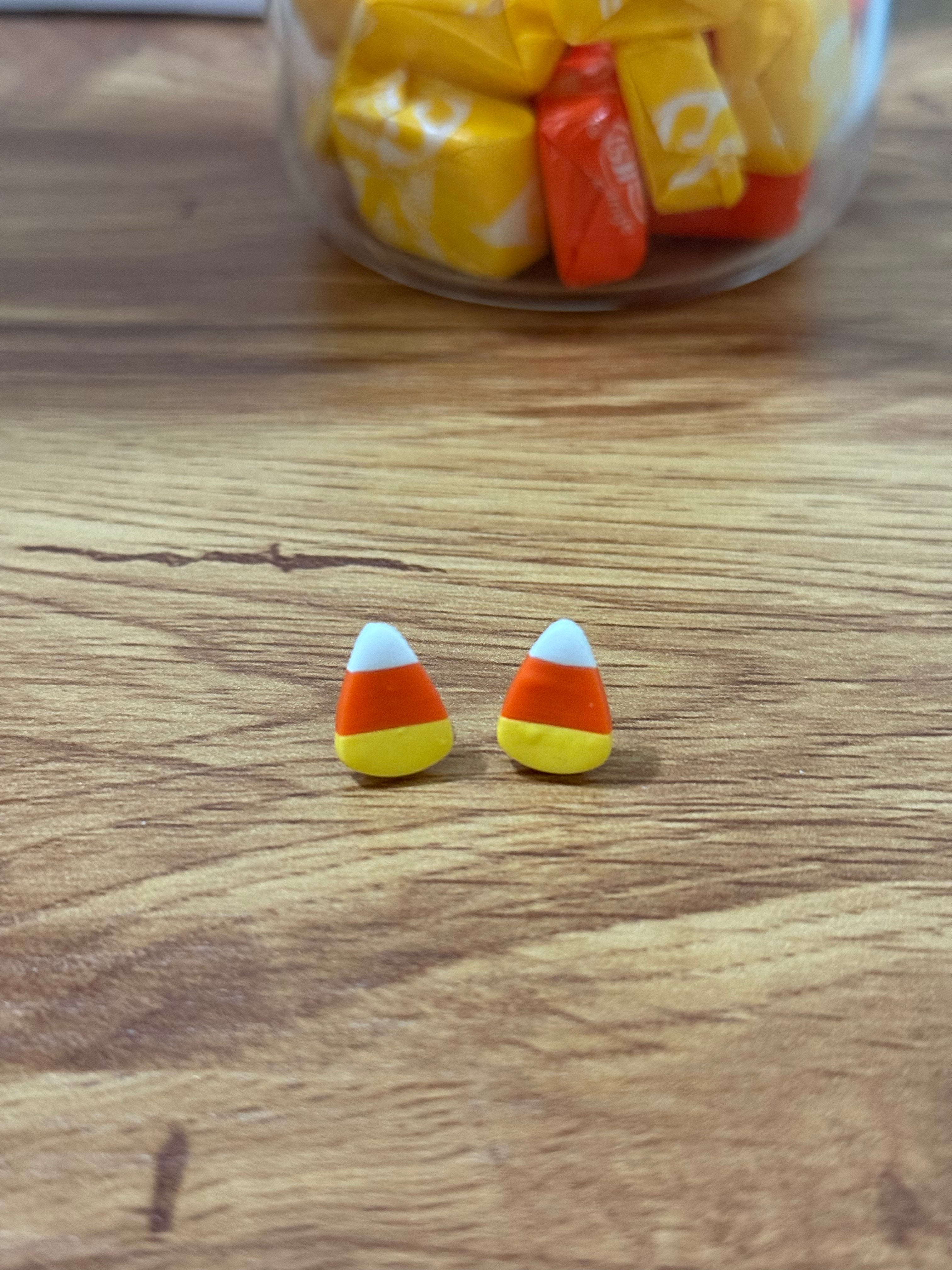 Little Candy Corn - Polymer Clay Studs