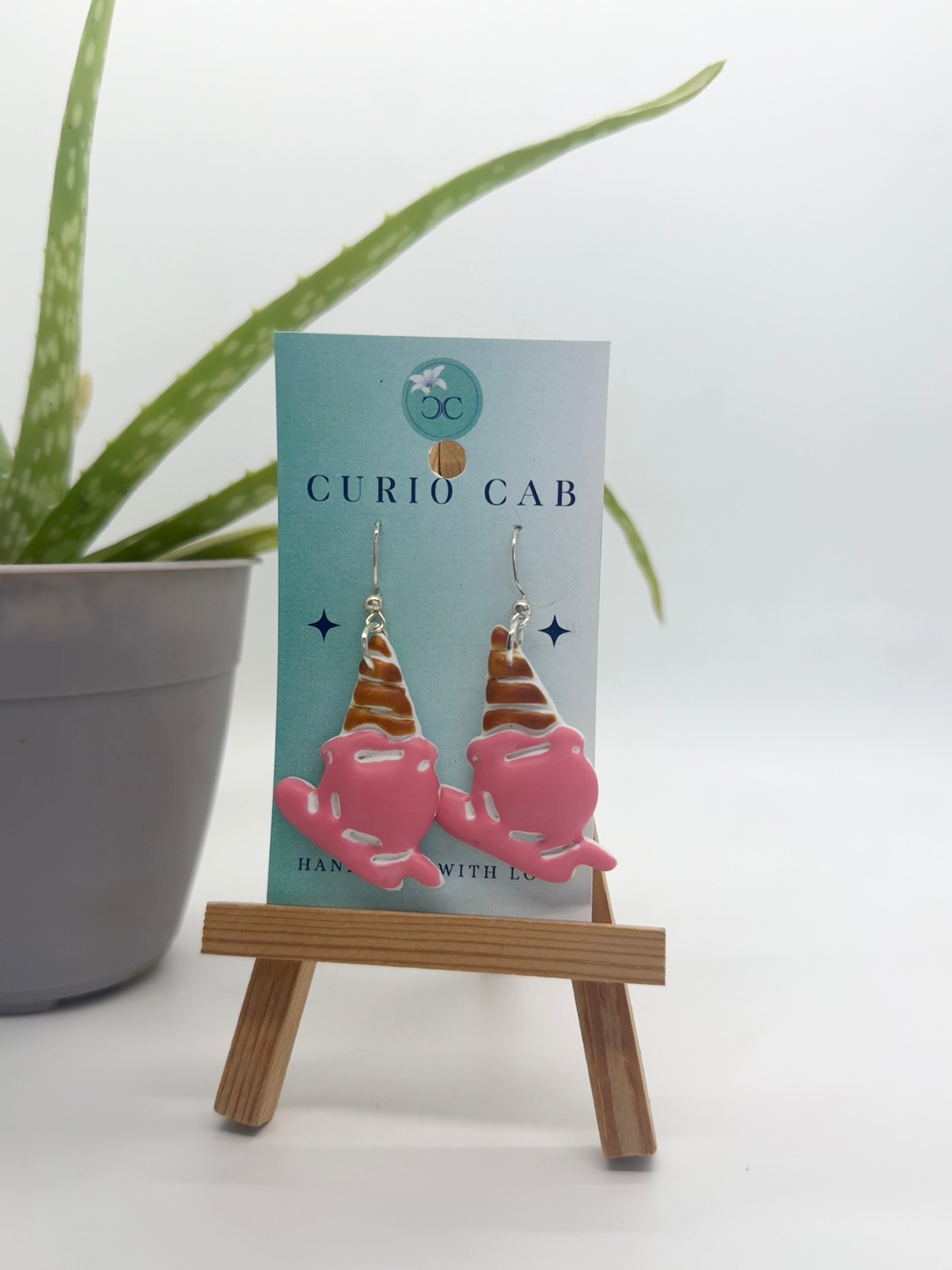 Melty Ice Cream Cone - Polymer Clay Earrings