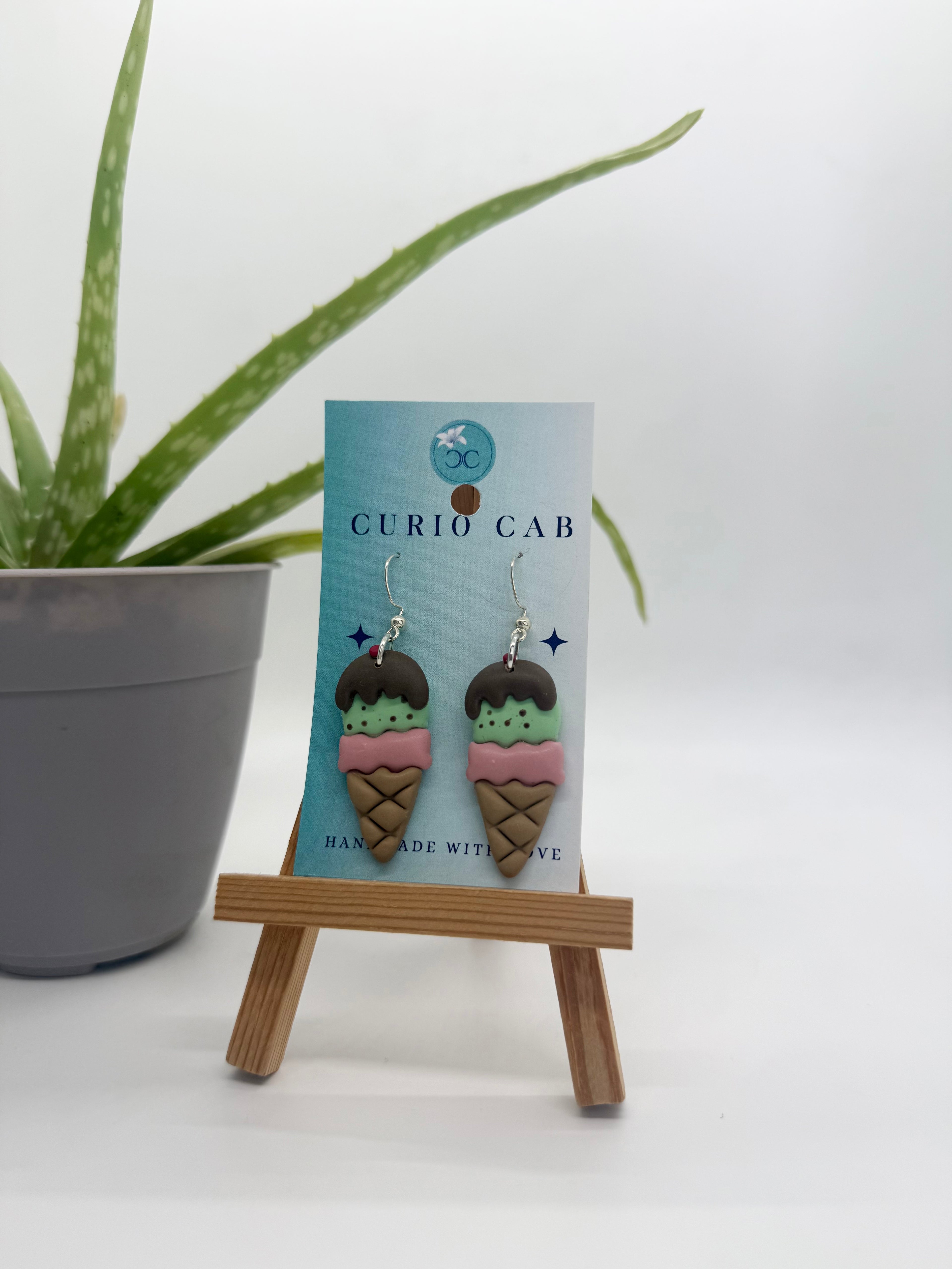 Triple Scoop Ice Creams - Polymer Clay Earrings