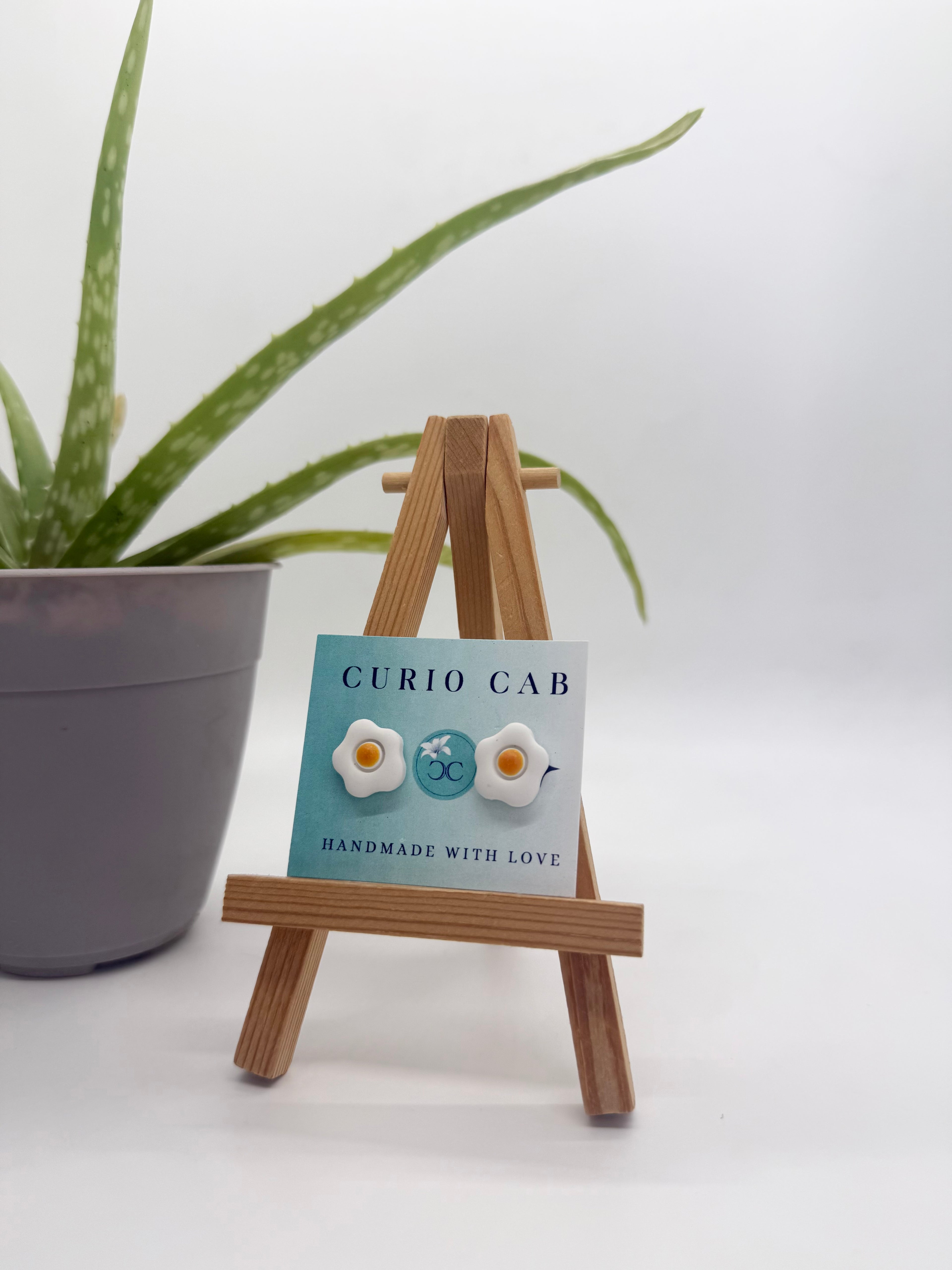 Fried Egg - Polymer Clay Studs