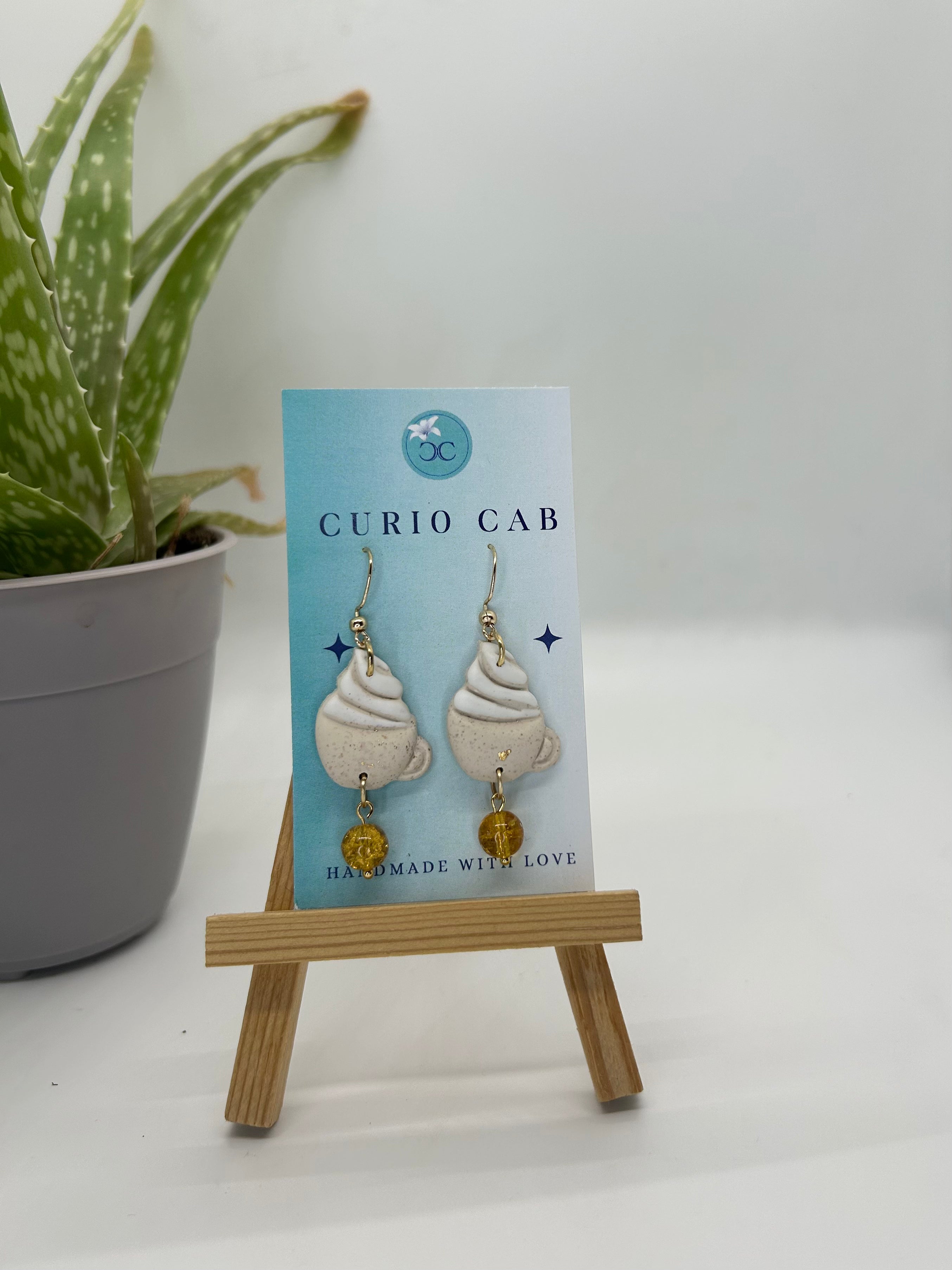 Caramel Coffee Dream - Polymer Clay Earrings